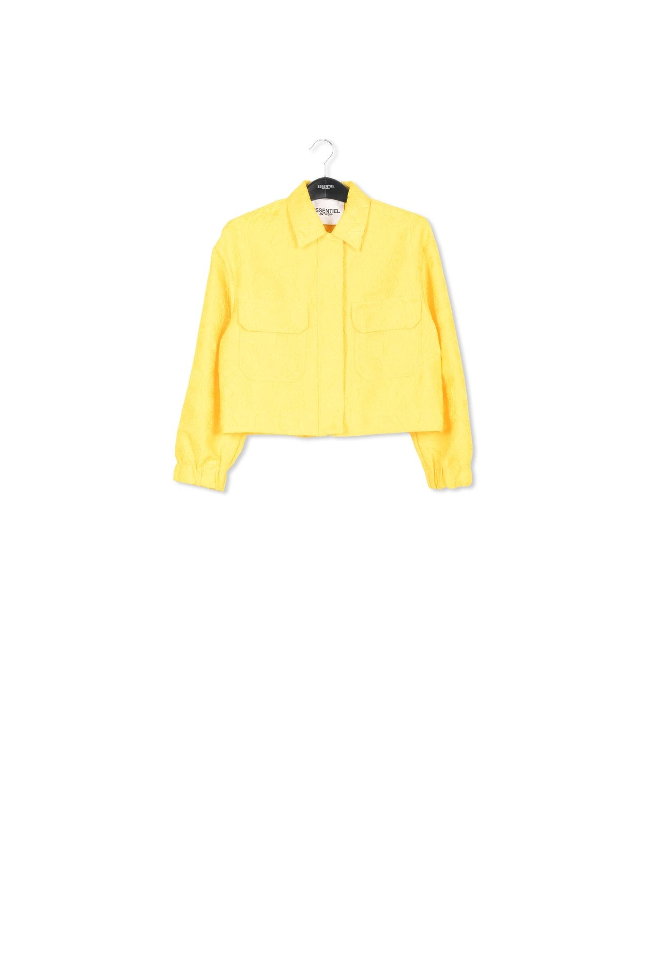 Courte veste en jacquard fleuri jaune RE—SSENTIEL | Essentiel second hand