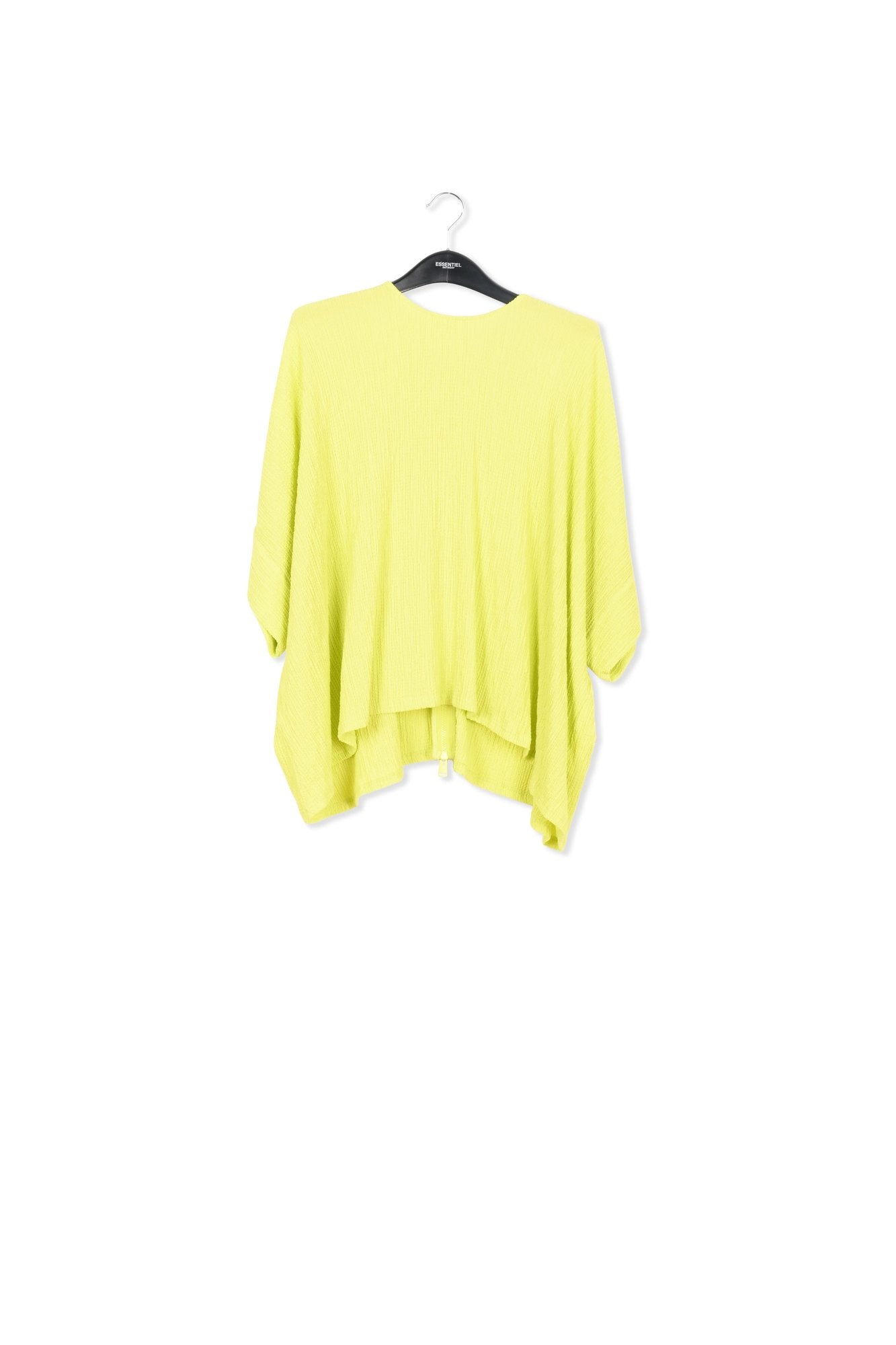 Limoengroene oversized top in cloqué RE—SSENTIEL | Essentiel second hand