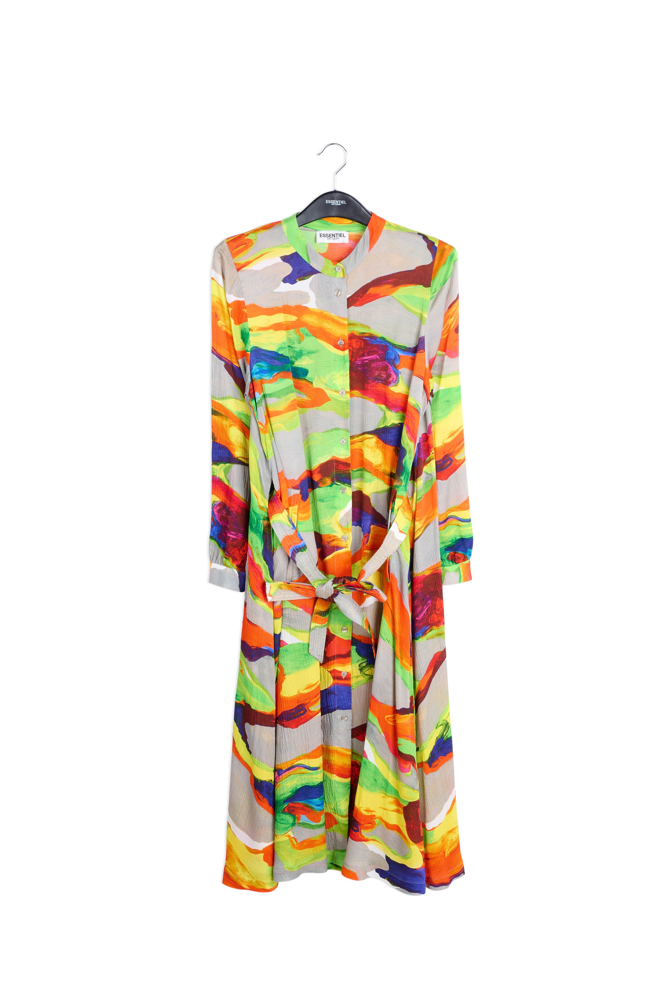 Orange midi-length shirt dress RE—SSENTIEL | Essentiel second hand