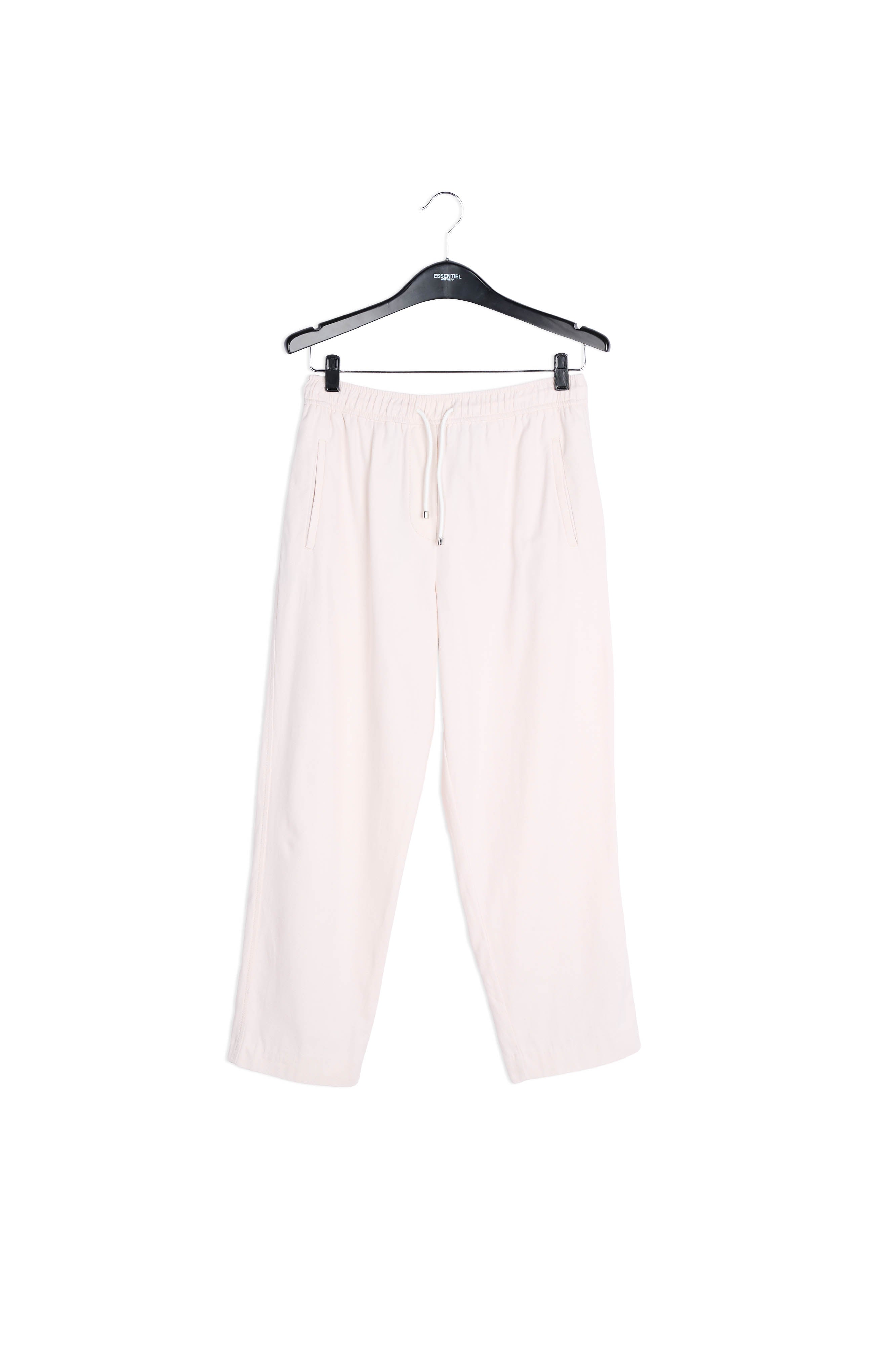 Pantalon fuselé en coton blanc cassé RE—SSENTIEL | Essentiel second hand