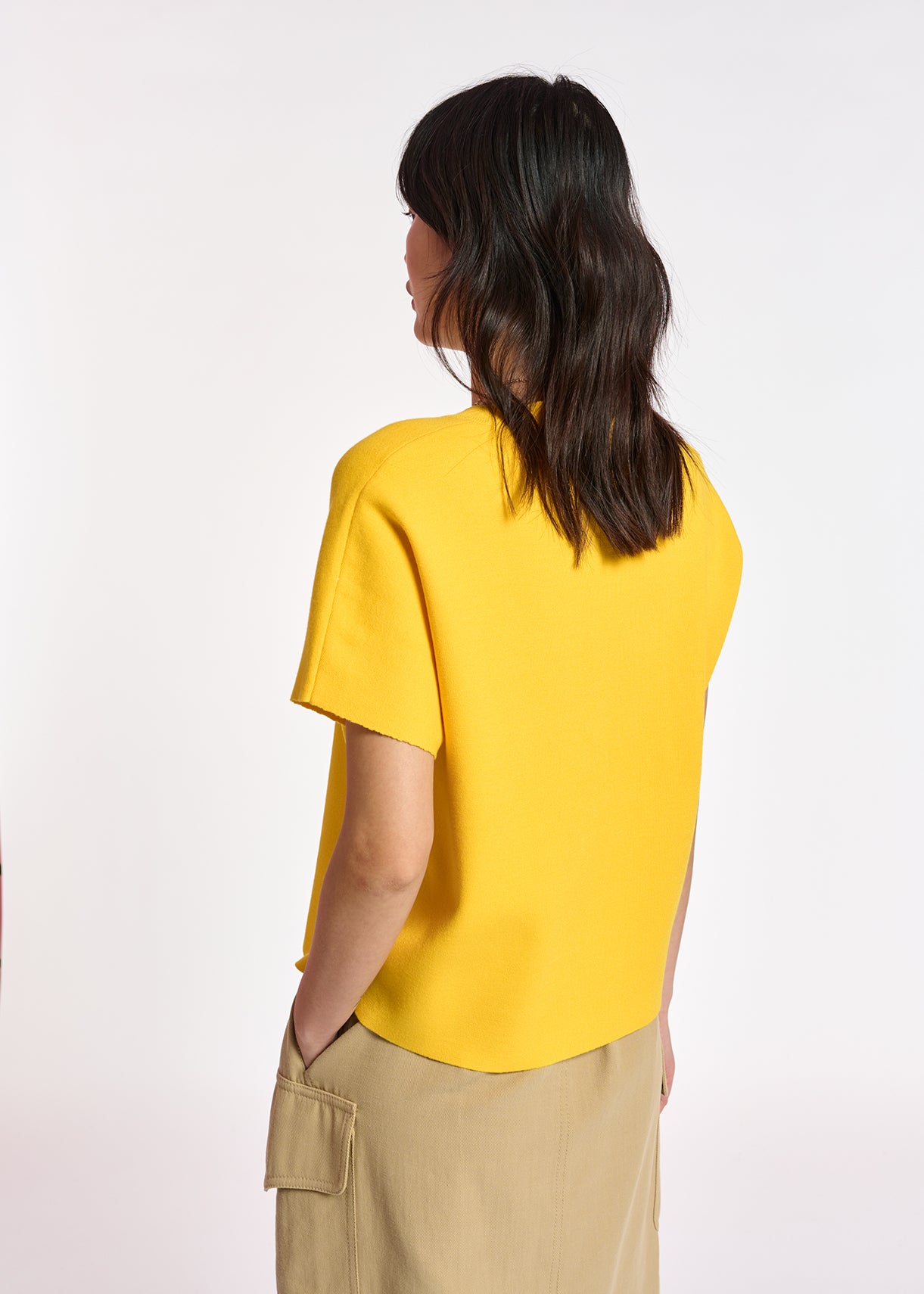 Yellow knitted top RE—SSENTIEL | Essentiel second hand