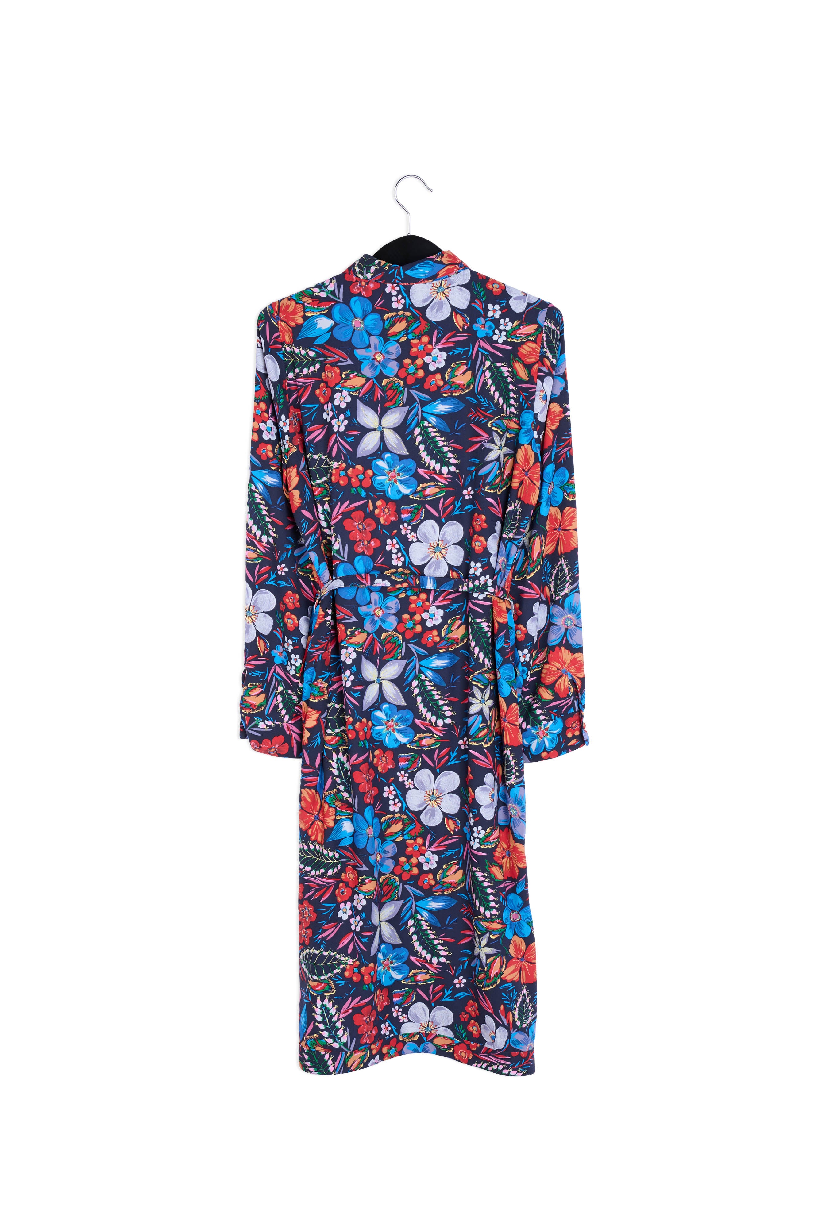 Dark blue floral shirt dress RE—SSENTIEL | Essentiel second hand