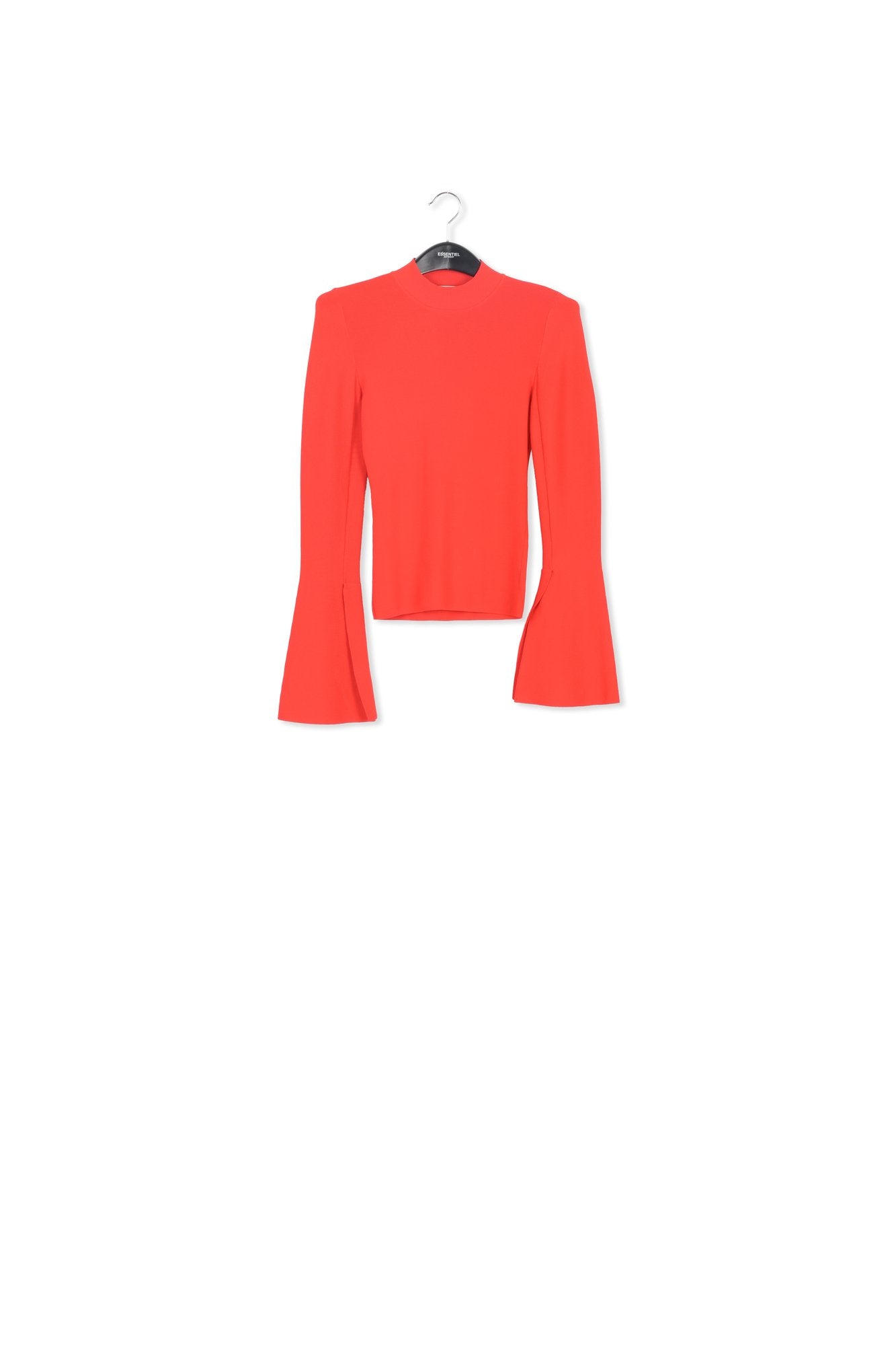 Orange slim-fit knit sweater with trumpet sleeves RE—SSENTIEL | Essentiel second hand