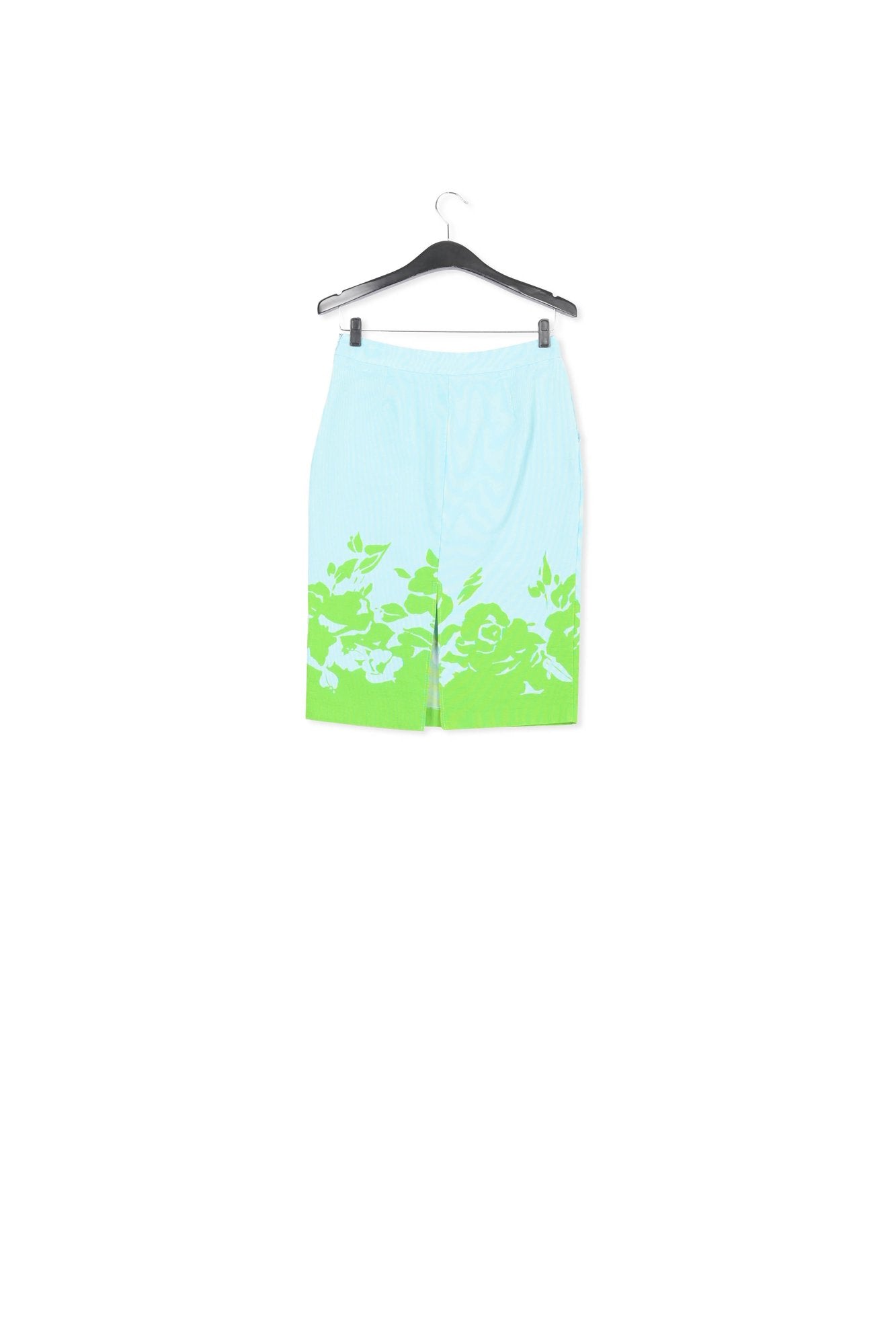 Blue and green floral print midi skirt RE—SSENTIEL | Essentiel second hand