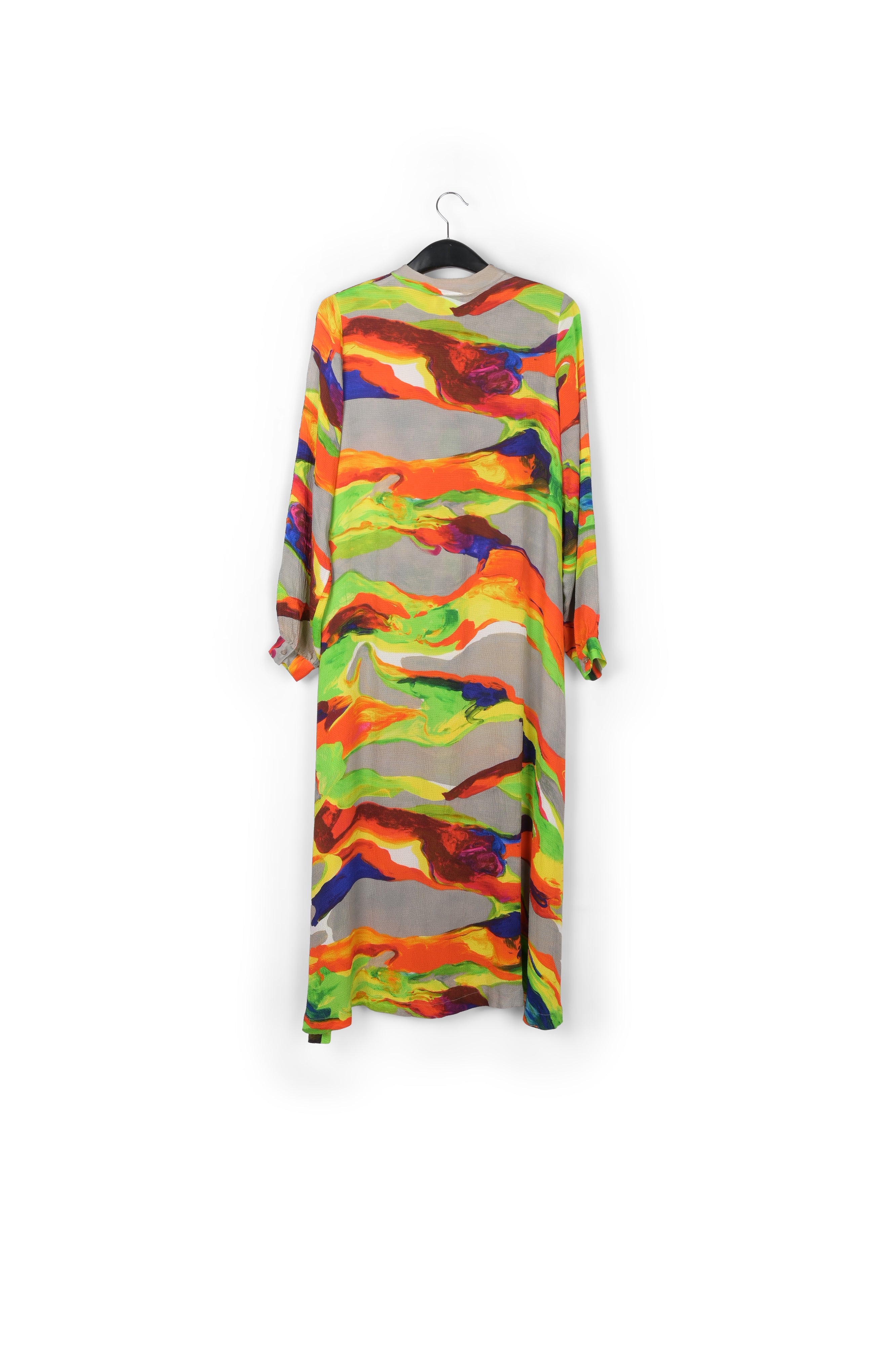 Robe chemise midi à traits de brosse RE—SSENTIEL | Essentiel second hand