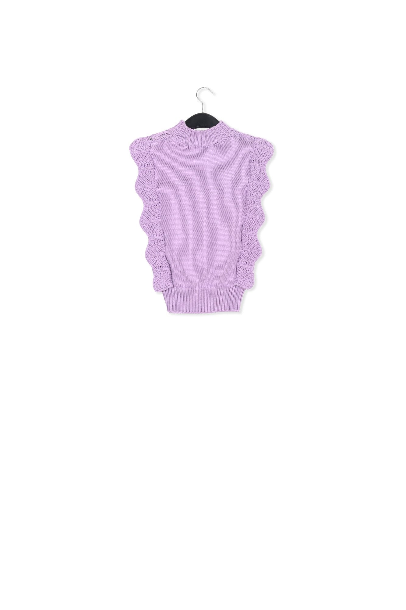 Pull sans manches lilas à volants RE—SSENTIEL | Essentiel second hand