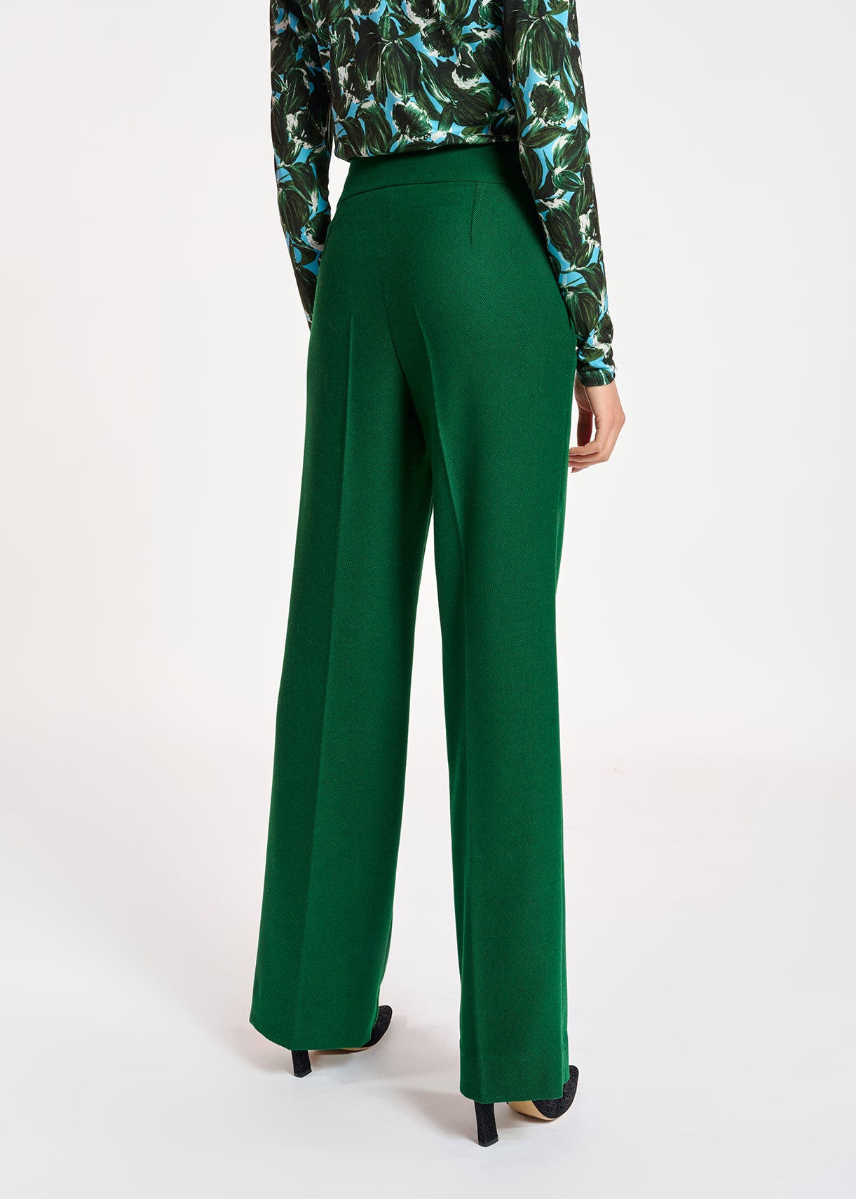 Dark green straight-leg pants RE—SSENTIEL | Essentiel second hand