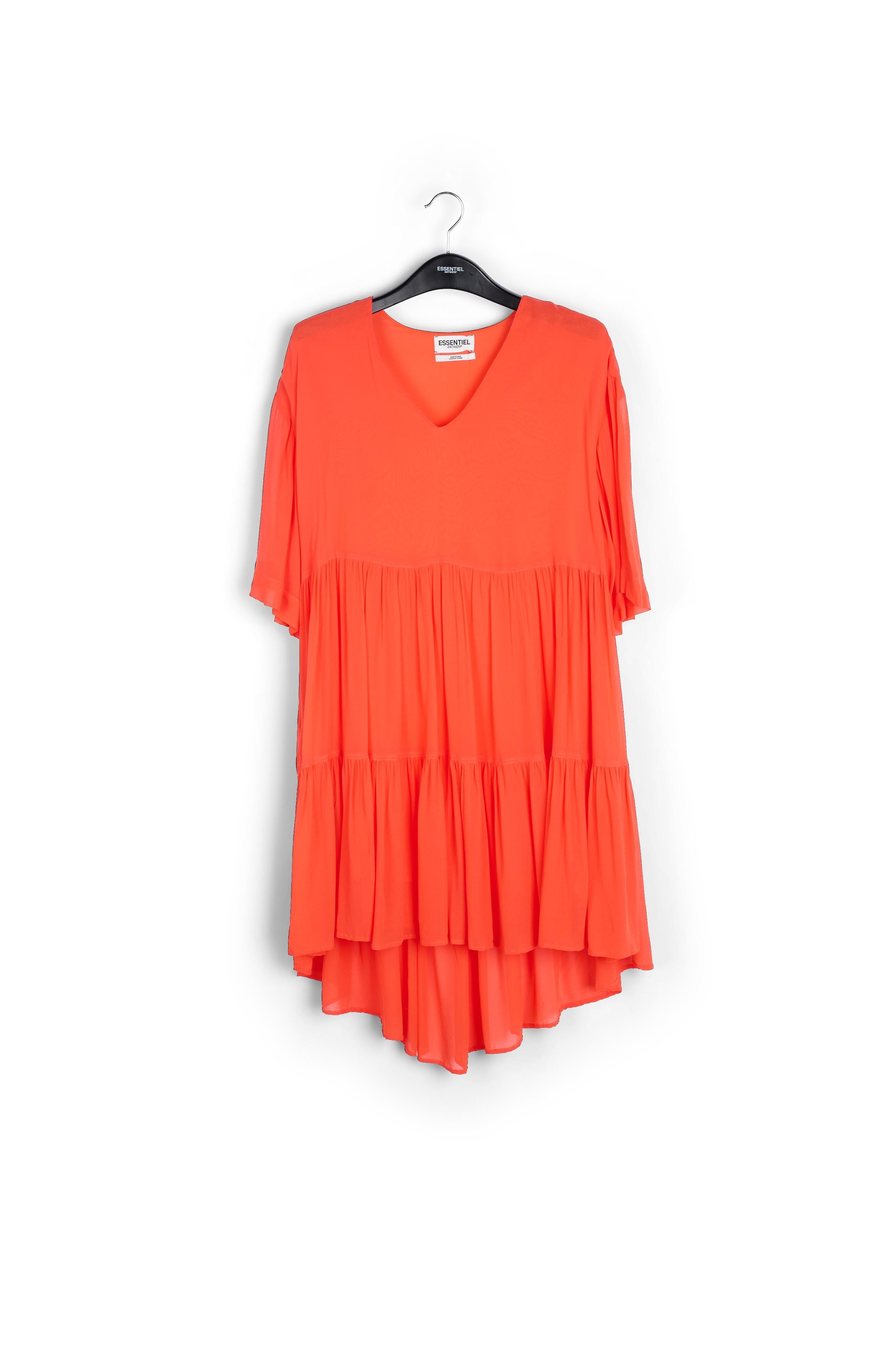 Oranje mini-jurk met volants RE—SSENTIEL | Essentiel second hand
