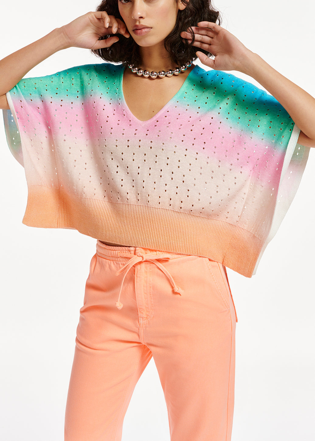 Multicolor knit sweater with gradient effect RE—SSENTIEL | Essentiel second hand