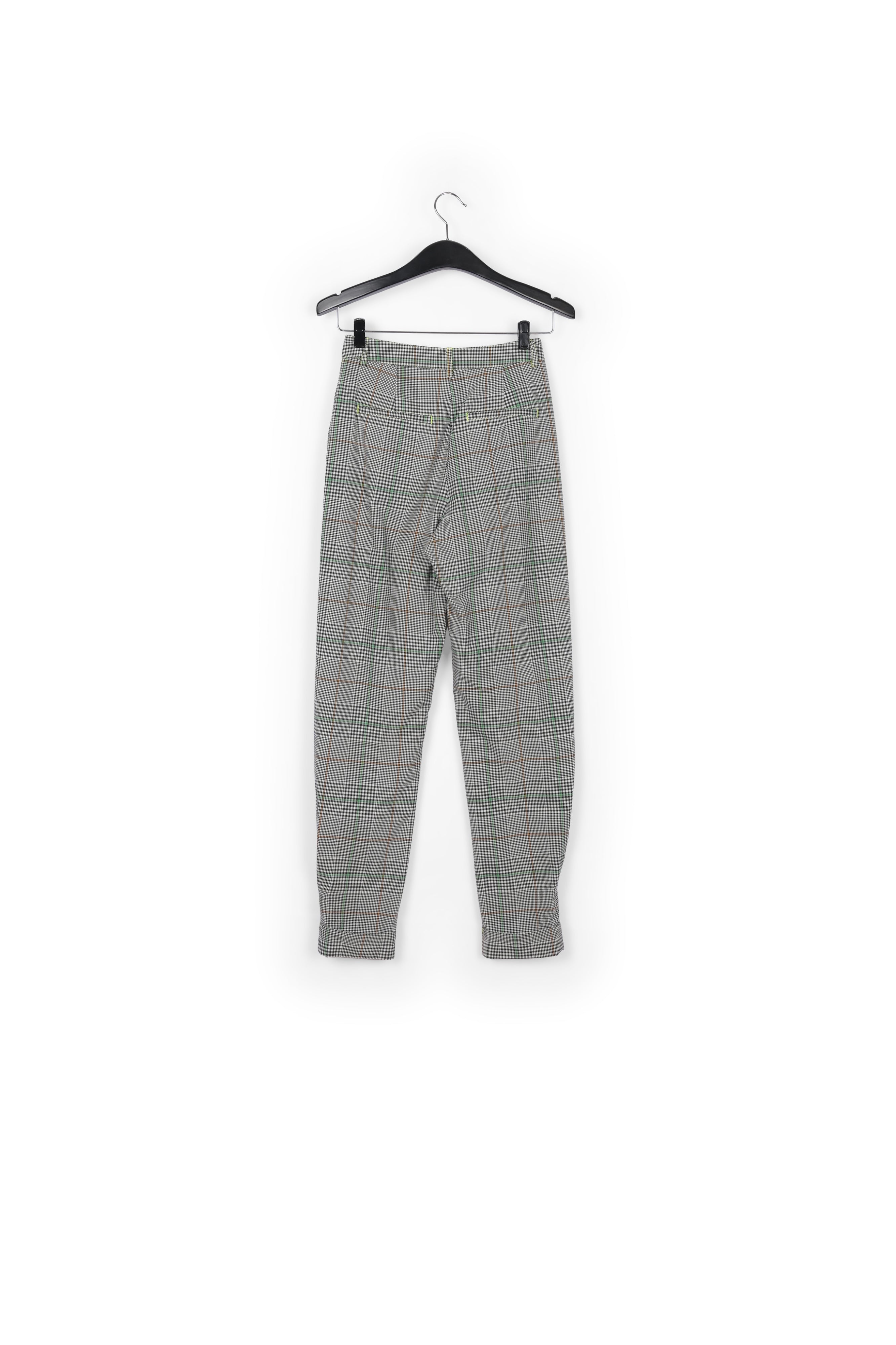 Off-white plaid high-rise pants RE—SSENTIEL | Essentiel second hand