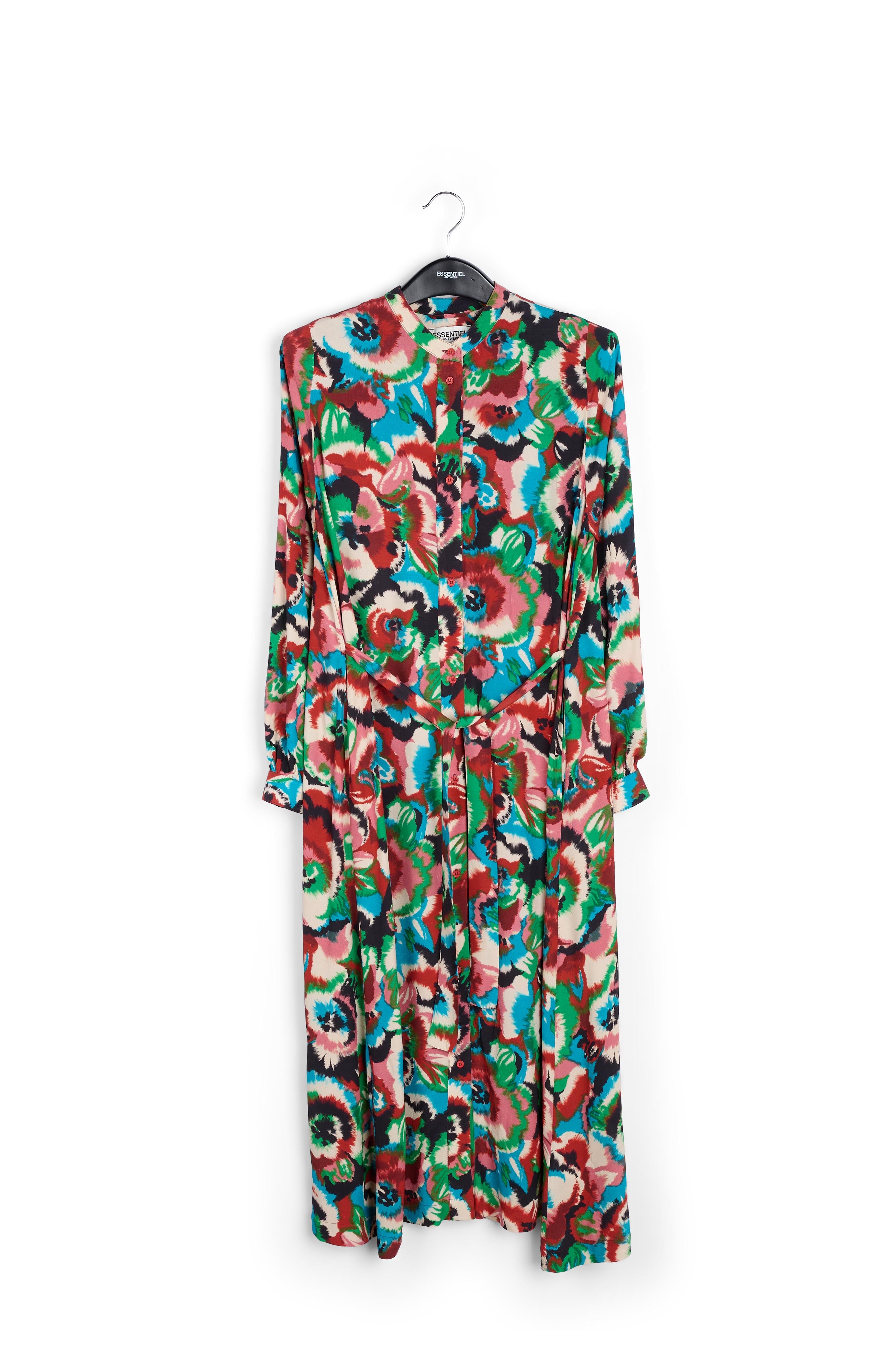 Multicolor floral-print shirt dress RE—SSENTIEL | Essentiel second hand