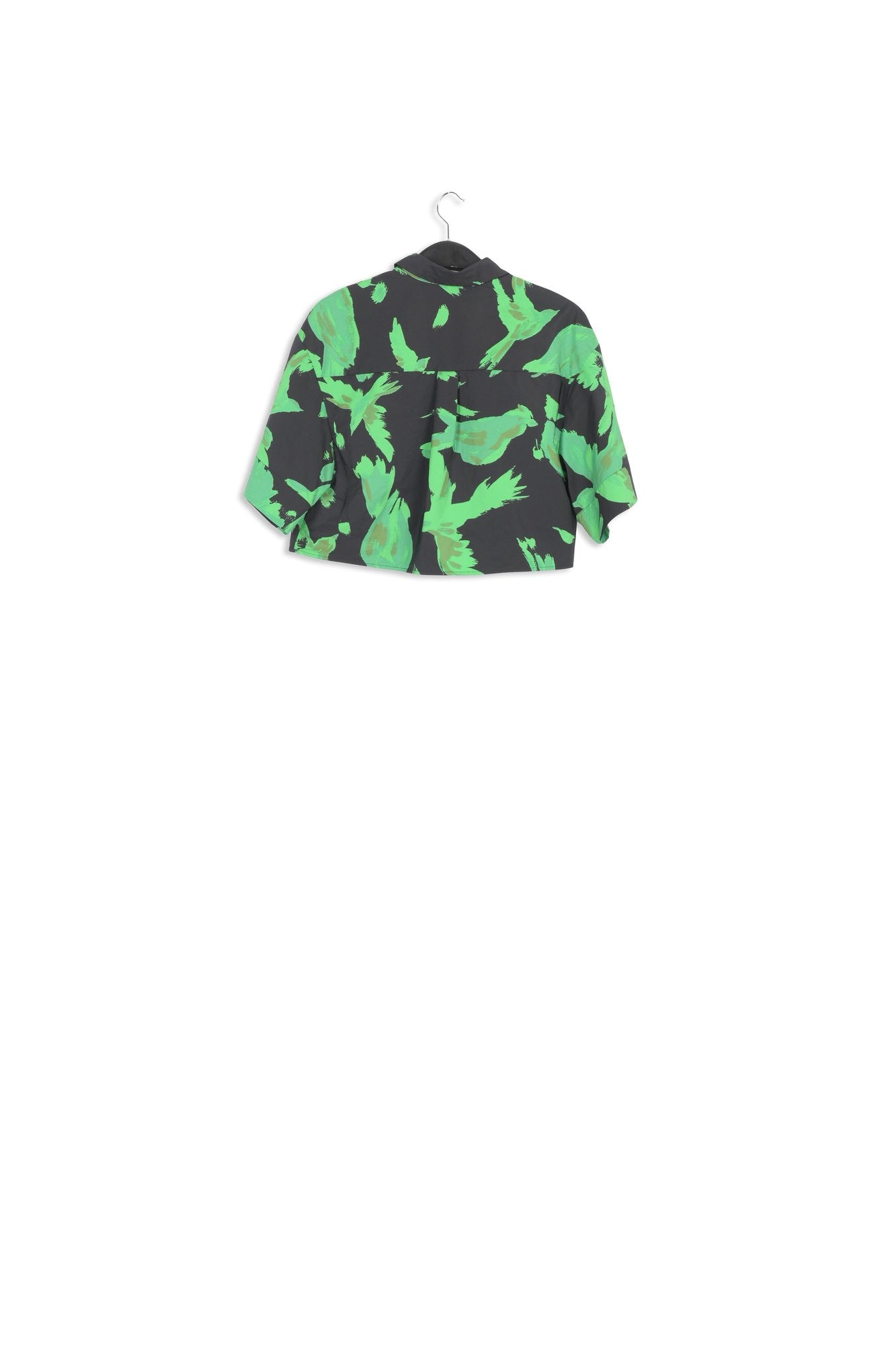 Kort zwart en groen hemd RE—SSENTIEL | Essentiel second hand