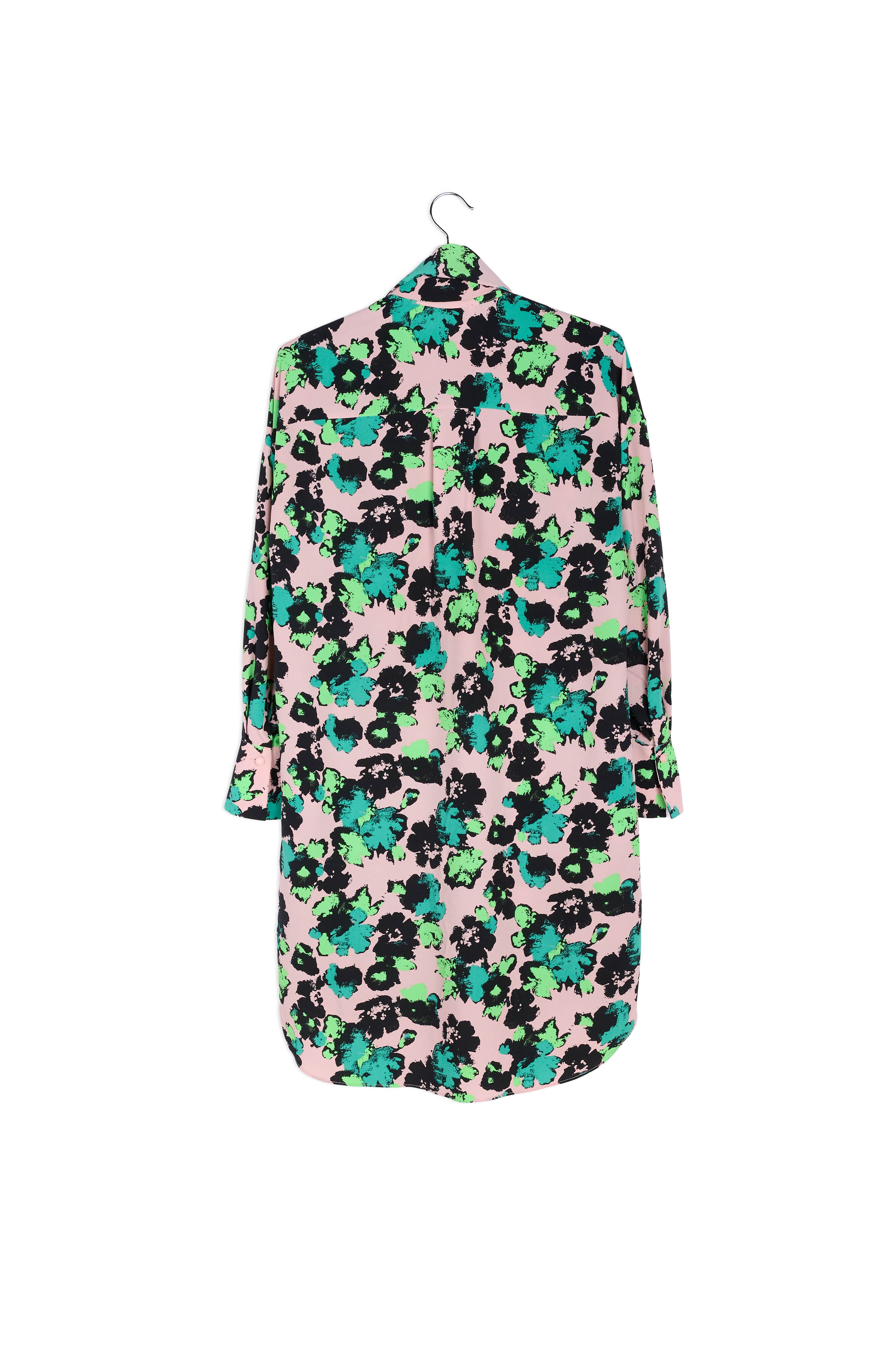 Pink floral mini shirt dress RE—SSENTIEL | Essentiel second hand