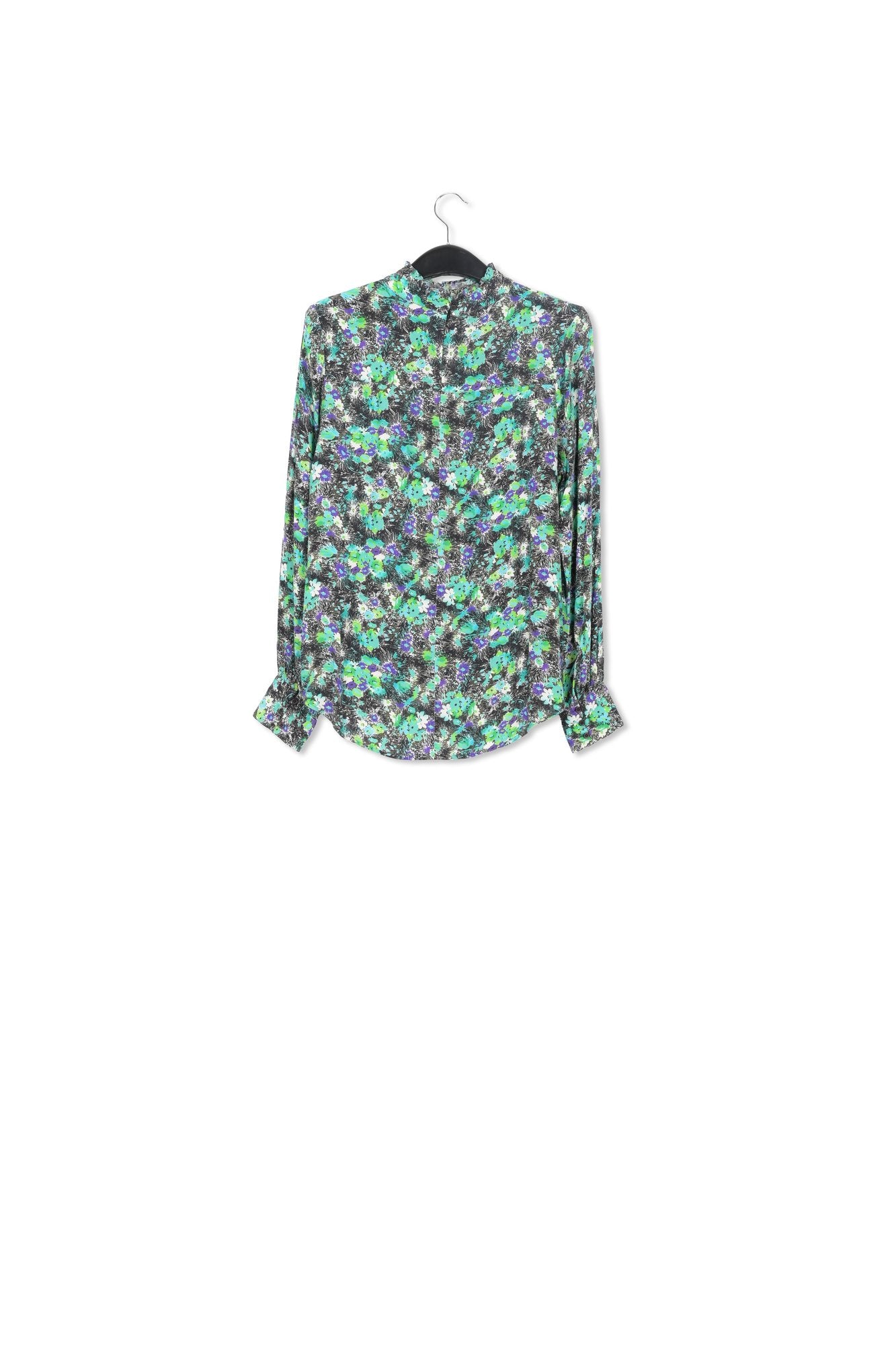 Top bleu fleuri avec col à ruches RE—SSENTIEL | Essentiel second hand