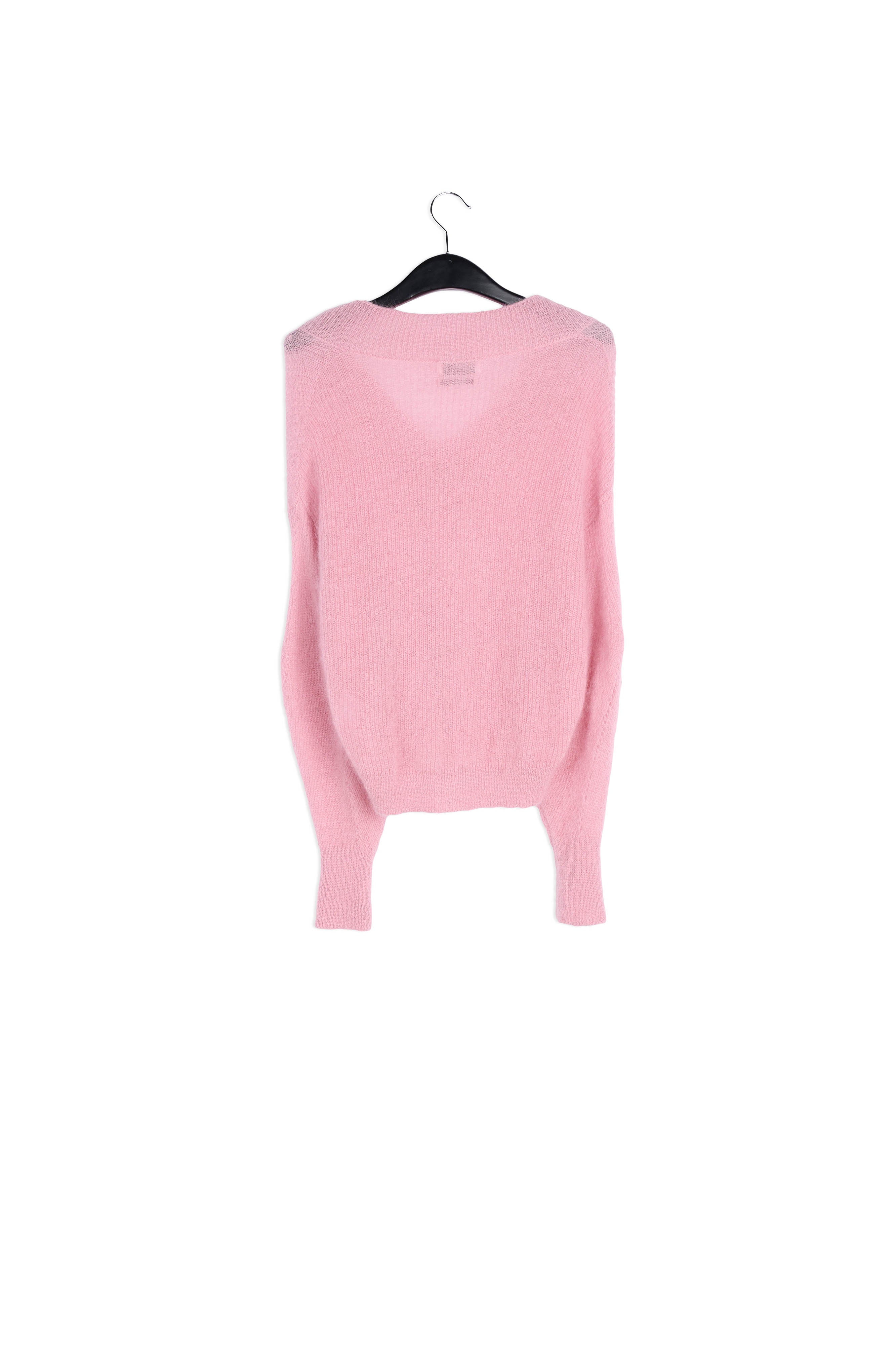 Dusty pink v-neck knit sweater RE—SSENTIEL | Essentiel second hand