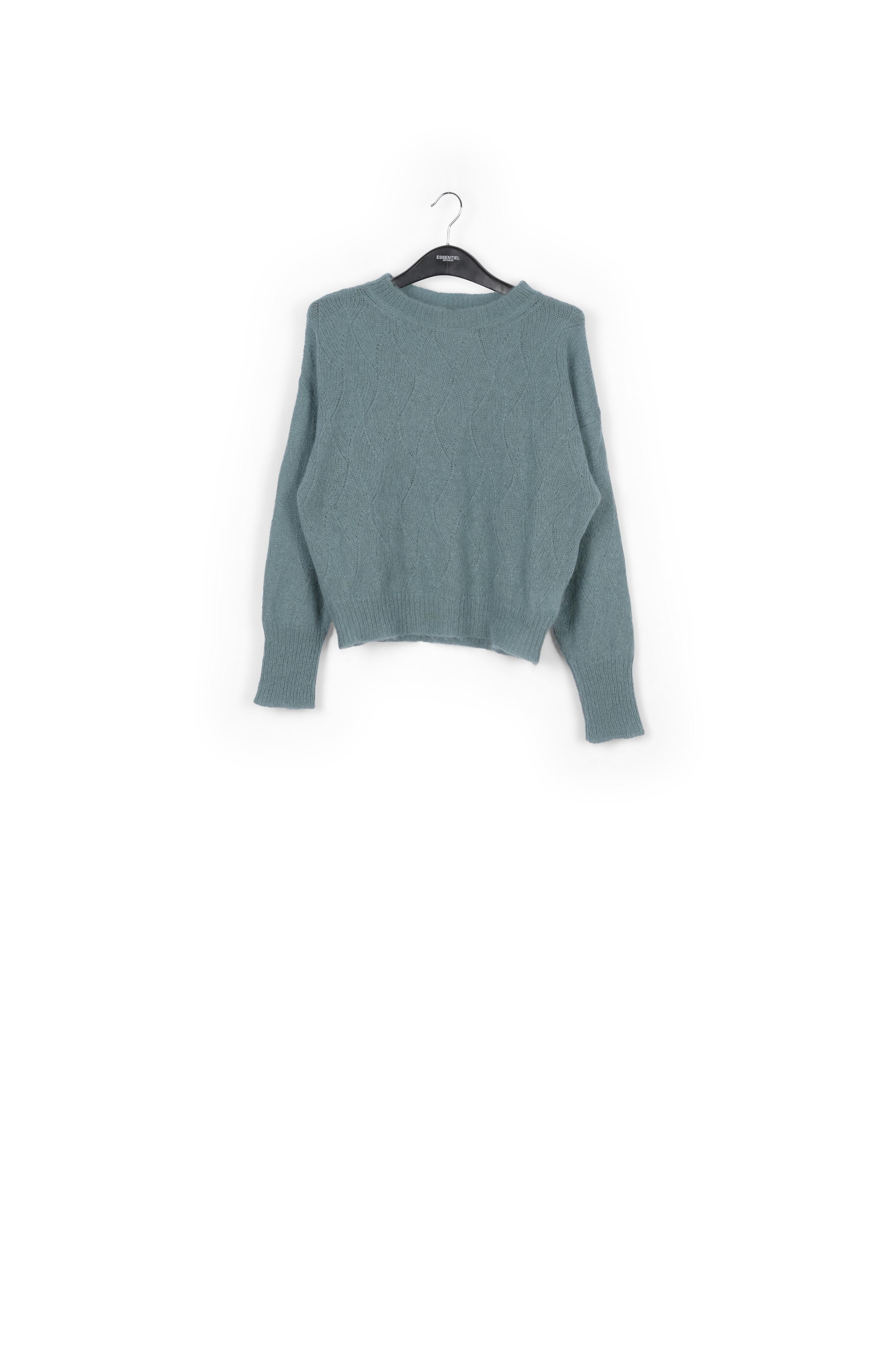 Blue ajour-knitted mohair sweater RE—SSENTIEL | Essentiel second hand
