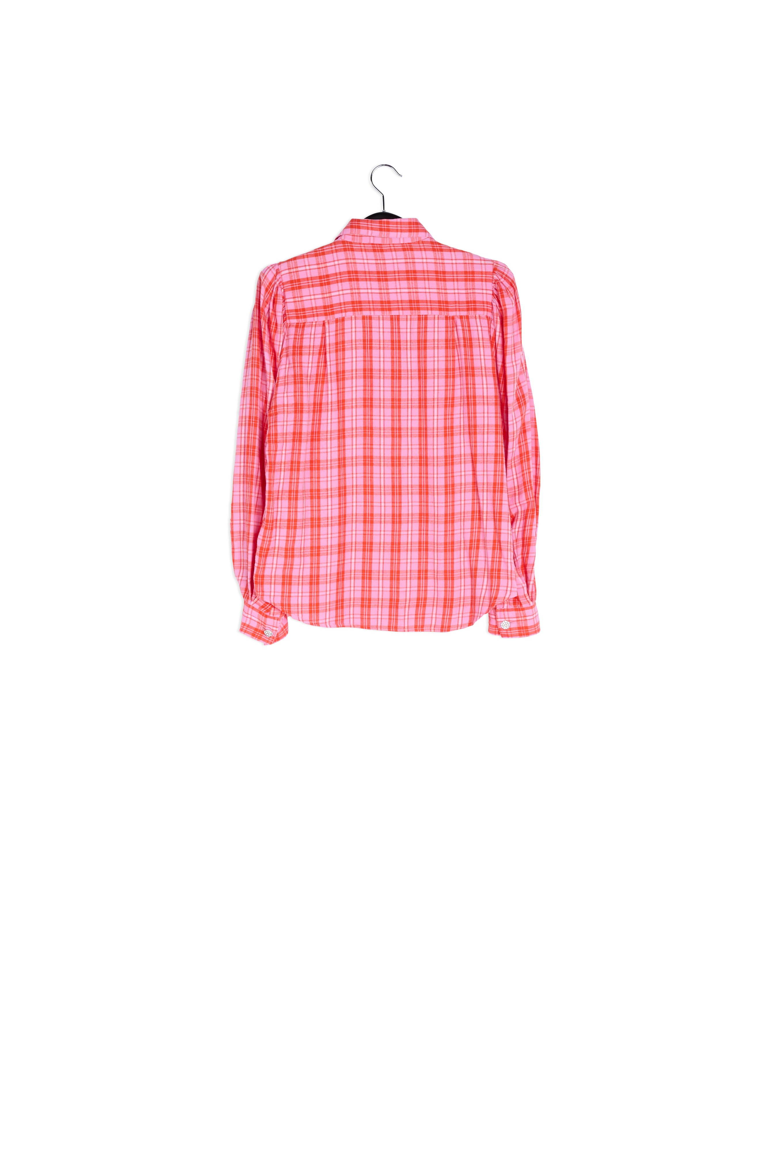 Pink, red and off-white flannel shirt RE—SSENTIEL | Essentiel second hand
