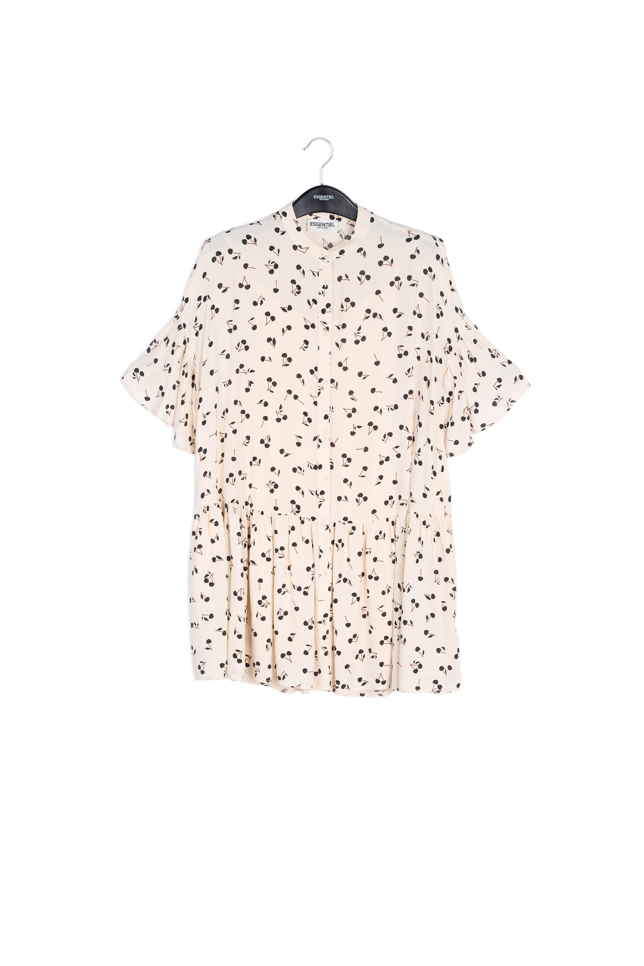 Gebroken witte mini-jurk met kersenprint RE—SSENTIEL | Essentiel second hand