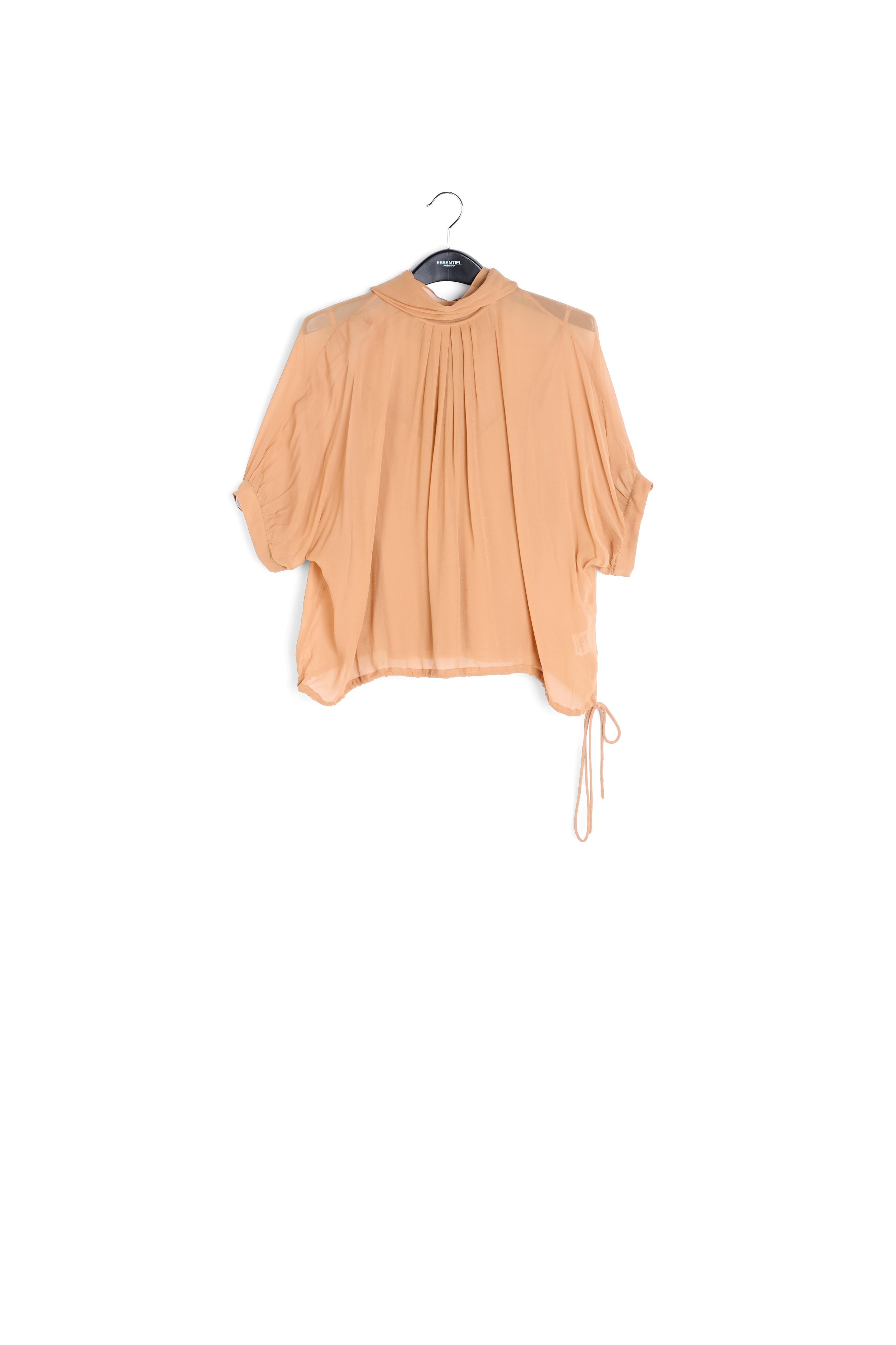 Tan voluminous sheer top RE—SSENTIEL | Essentiel second hand