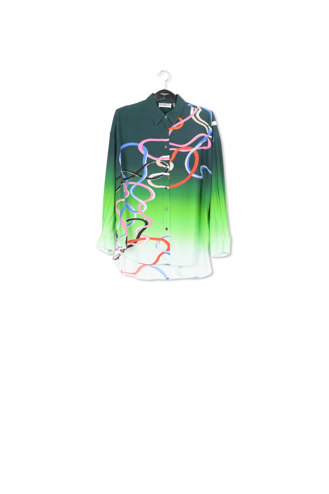 Green shirt with multicolor abstract print RE—SSENTIEL | Essentiel second hand