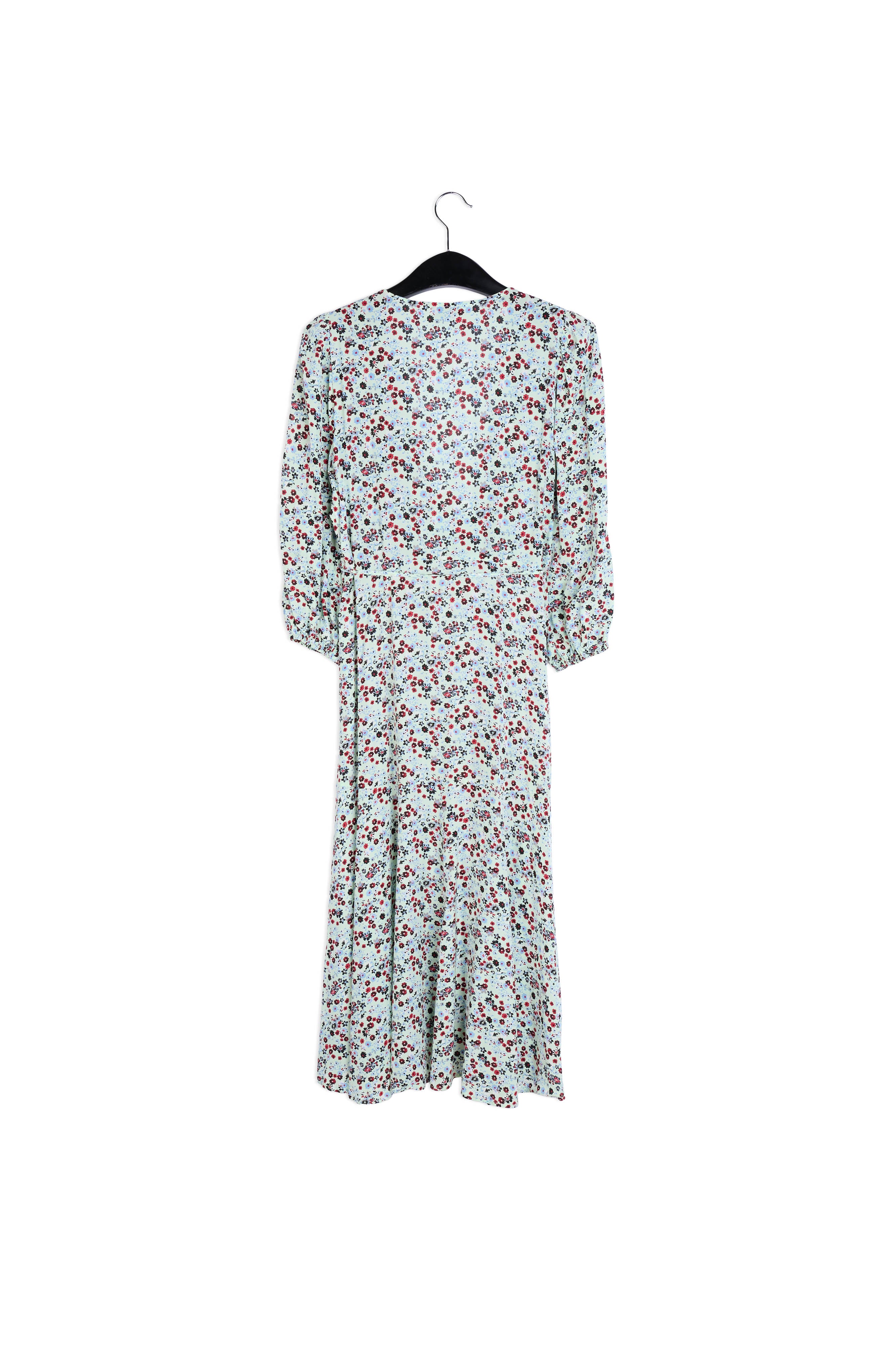 Mint green floral-print wrap maxi dress RE—SSENTIEL | Essentiel second hand