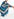 Blue, black and white graphic print knee-length dress Faume - seconde main