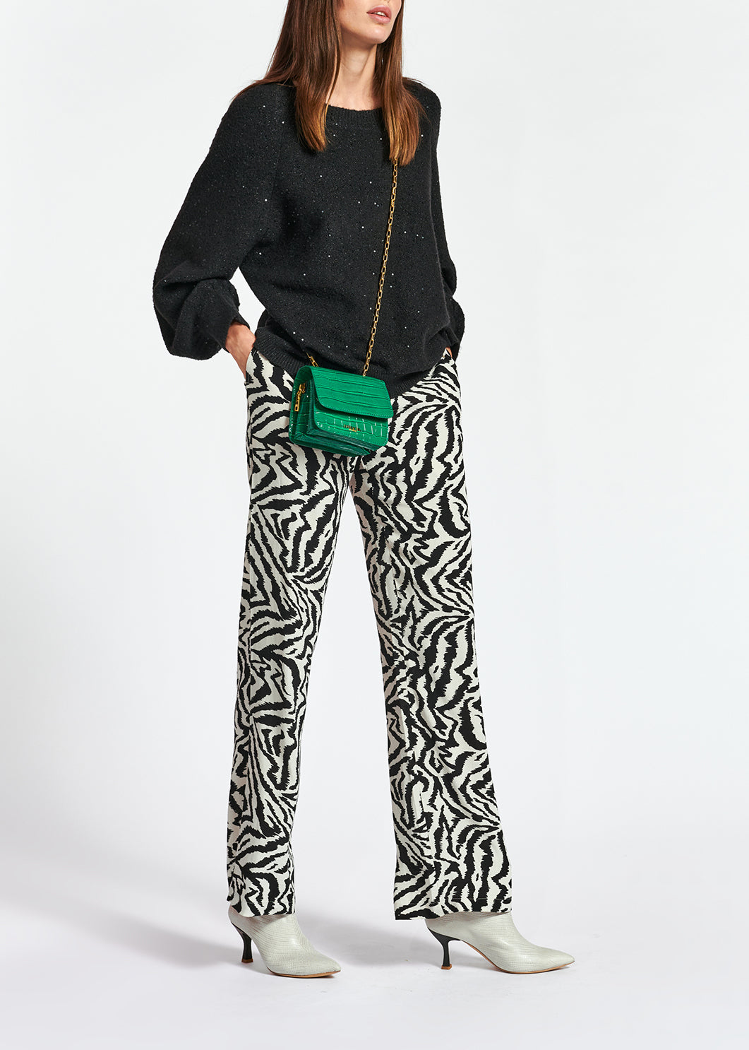 Black oversized sequined sweater RE—SSENTIEL | Essentiel second hand