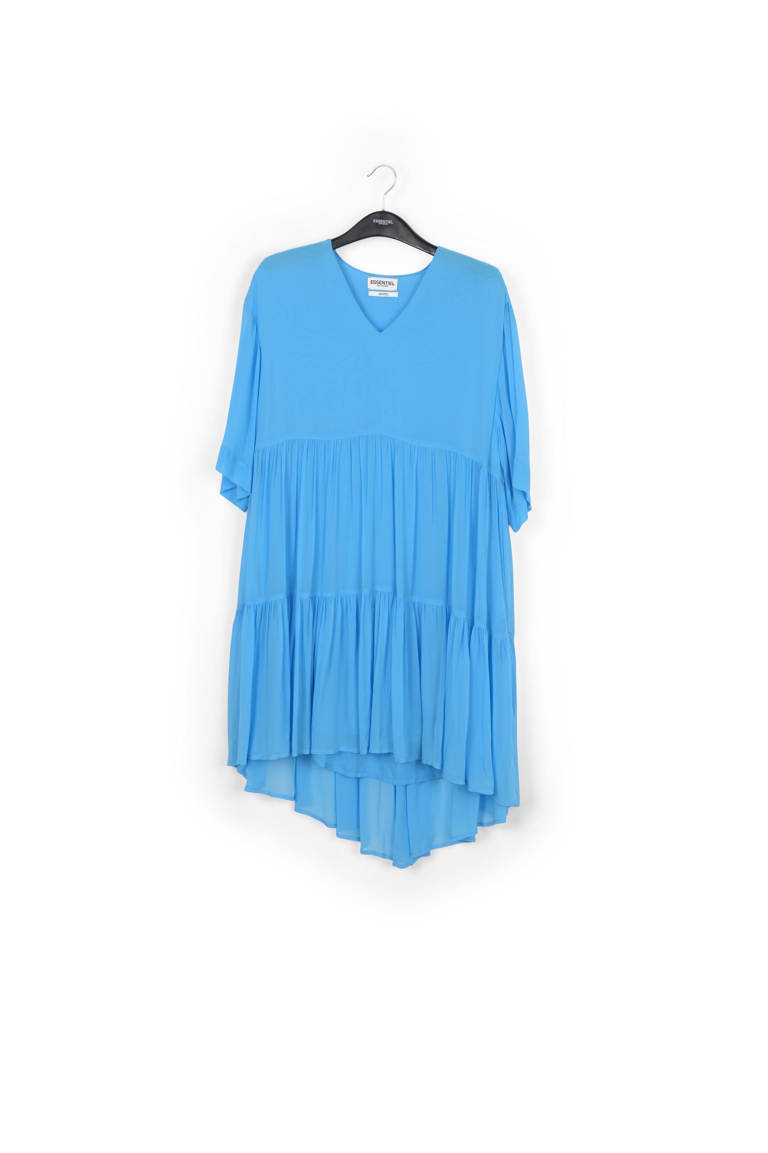 Blauwe mini-jurk met volants RE—SSENTIEL | Essentiel second hand