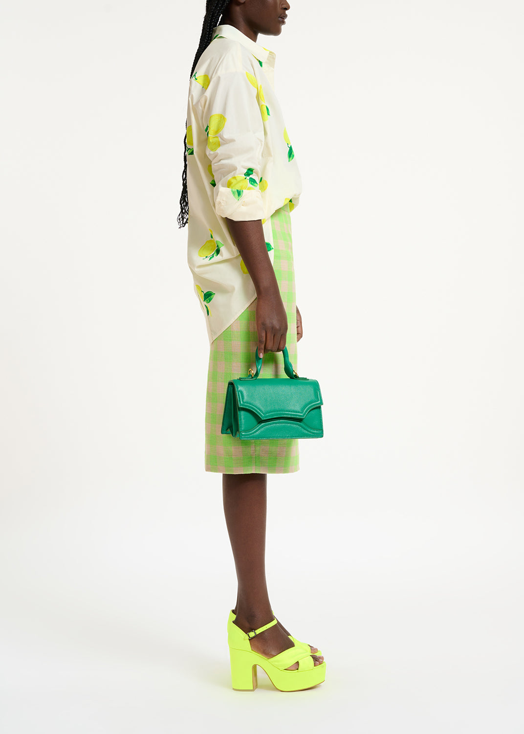 White cotton shirt with lemon print RE—SSENTIEL | Essentiel second hand