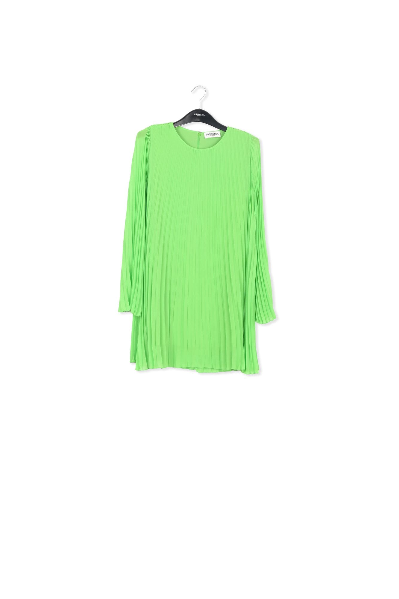 Bright green plissé mini dress RE—SSENTIEL | Essentiel second hand