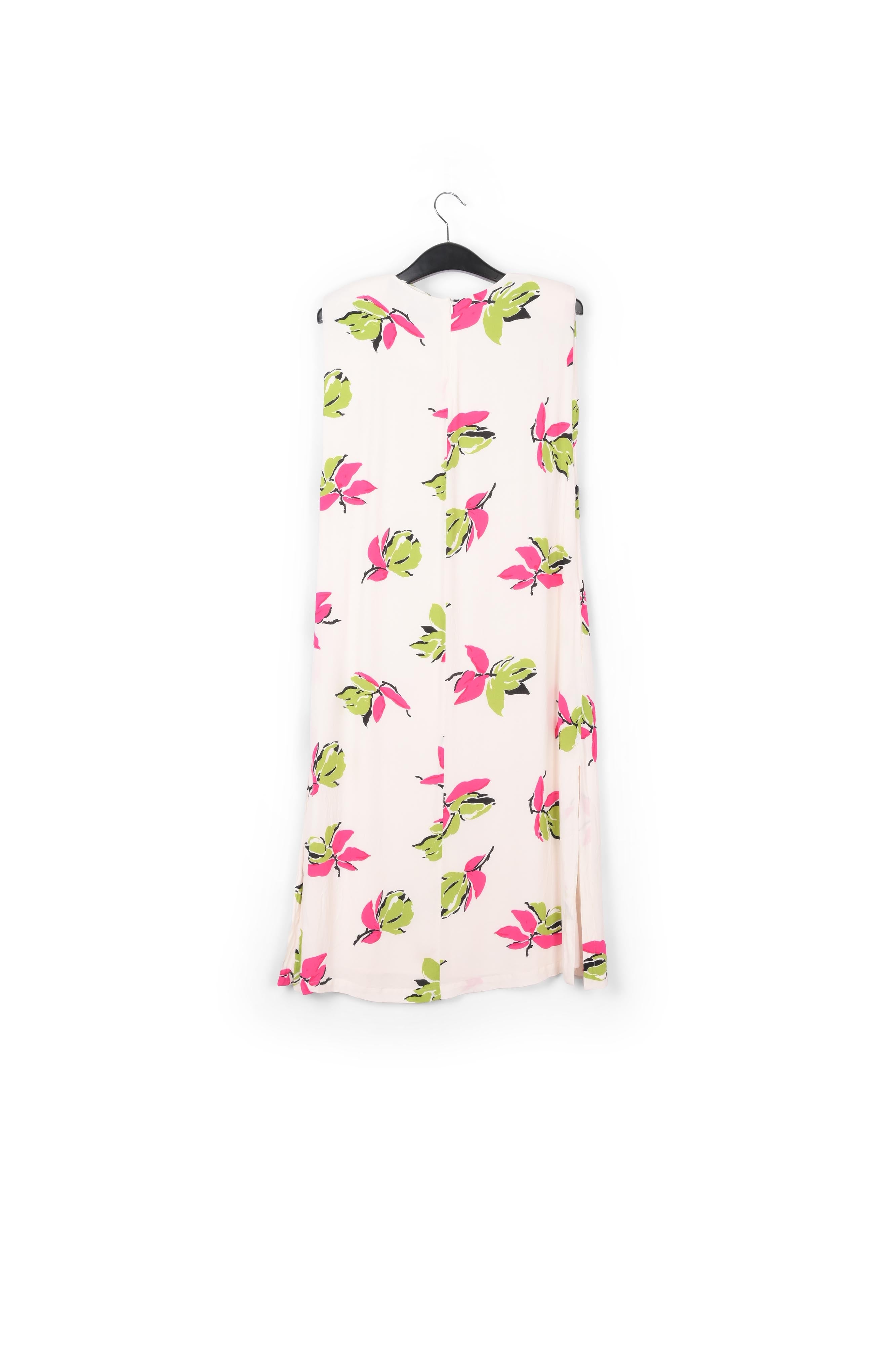 Robe midi blanc cassé à fleurs avec épaulettes RE—SSENTIEL | Essentiel second hand