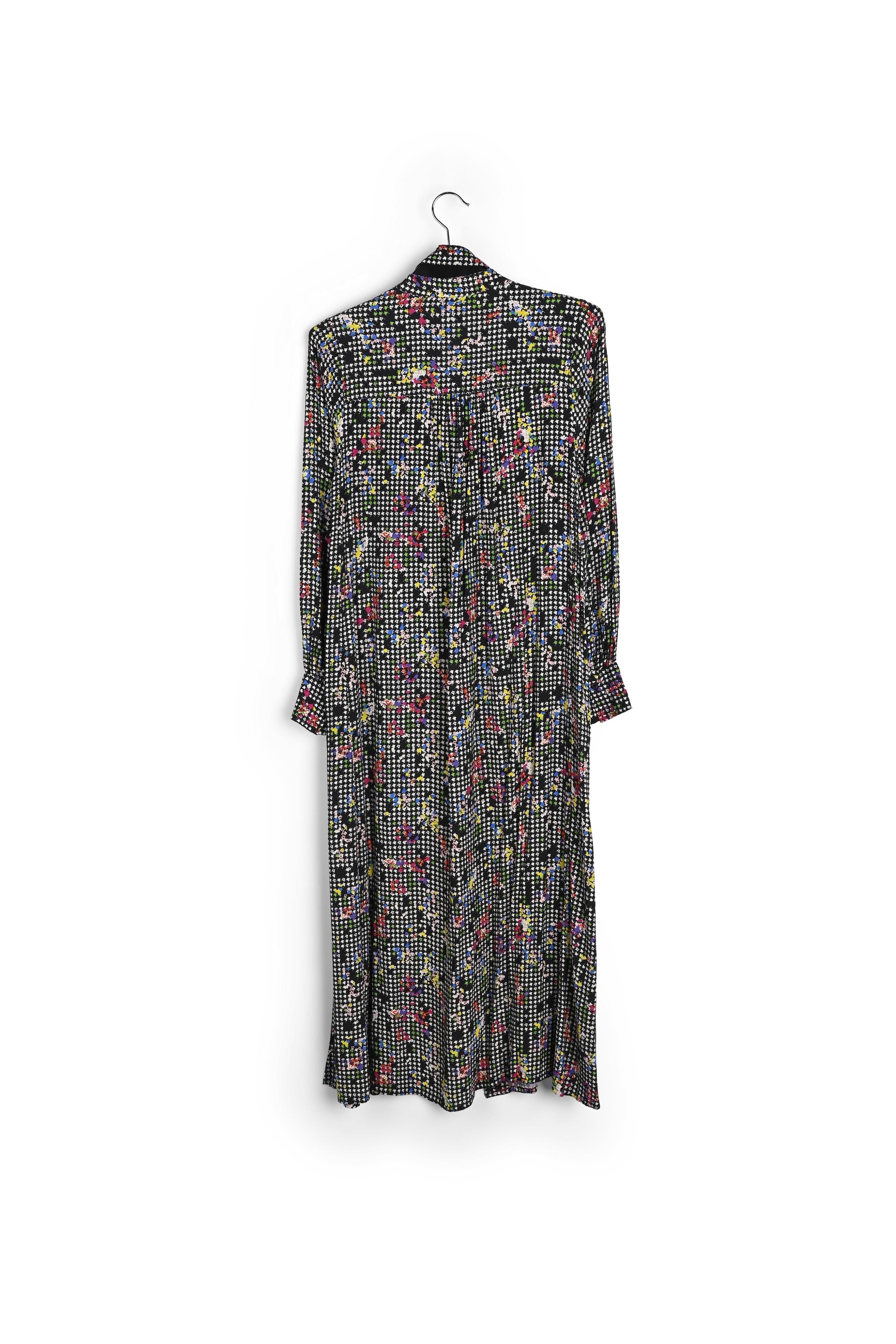 Hemdjurk met zwarte en witte pied-de-pouleprint RE—SSENTIEL | Essentiel second hand