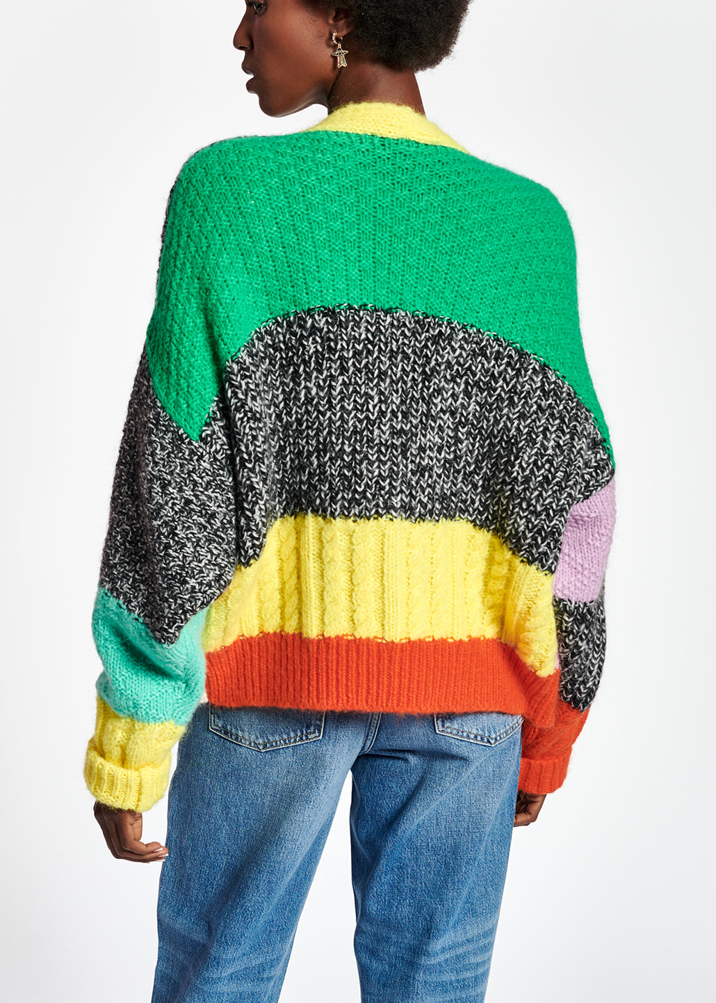 Colorful patchwork knit cardigan RE—SSENTIEL | Essentiel second hand