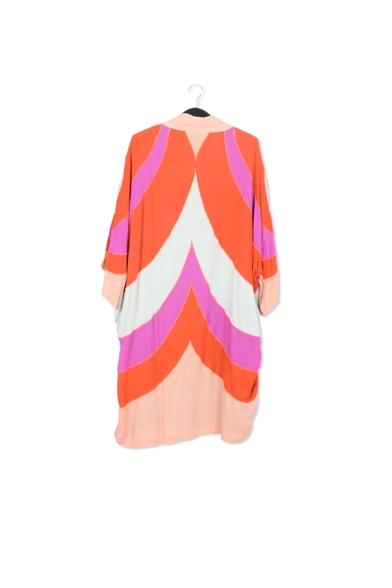 Kimono rouge, pourpre et bleu avec broderies RE—SSENTIEL | Essentiel second hand