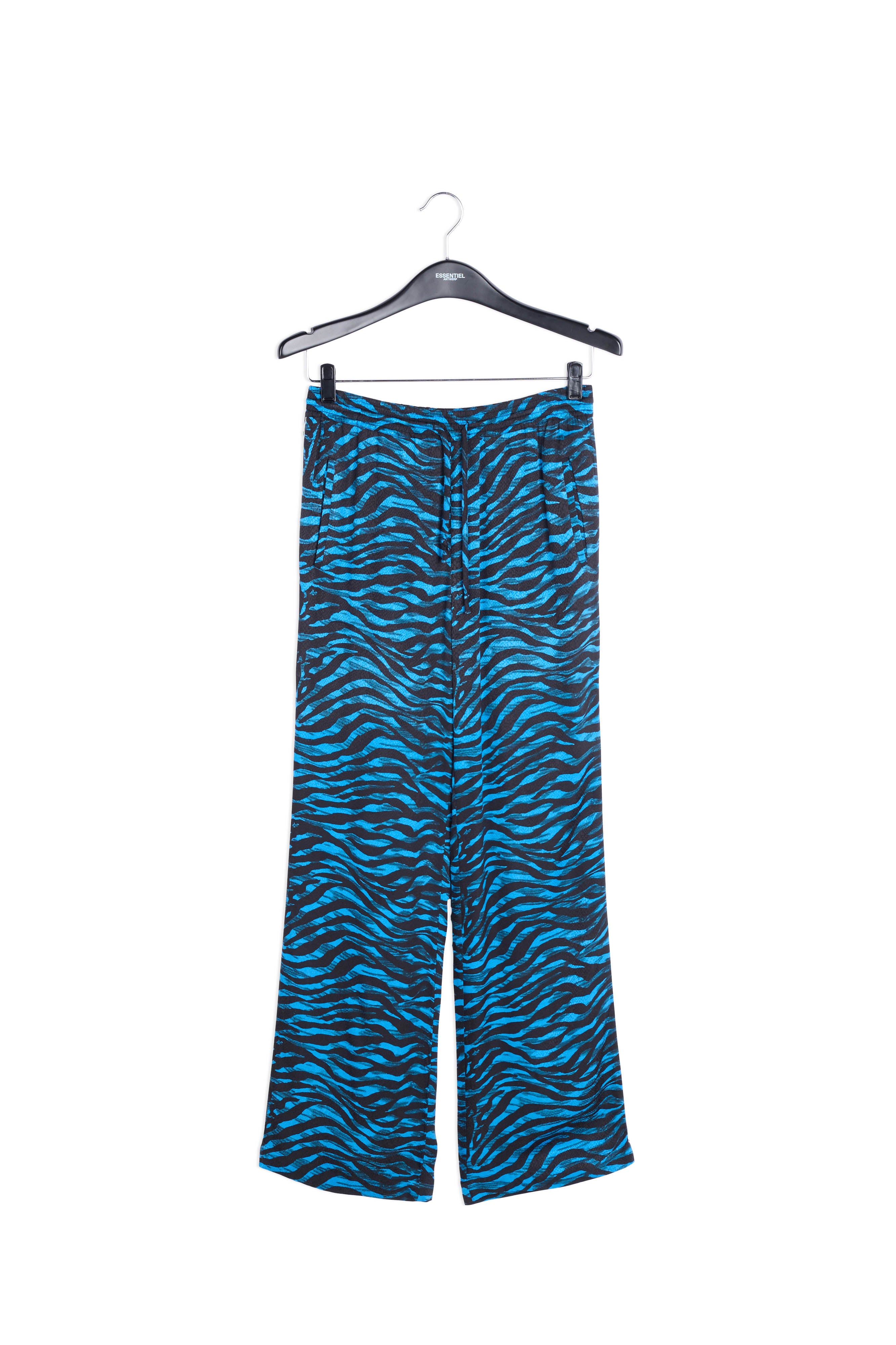 Pantalon pyjama zébré turquoise et noir RE—SSENTIEL | Essentiel second hand