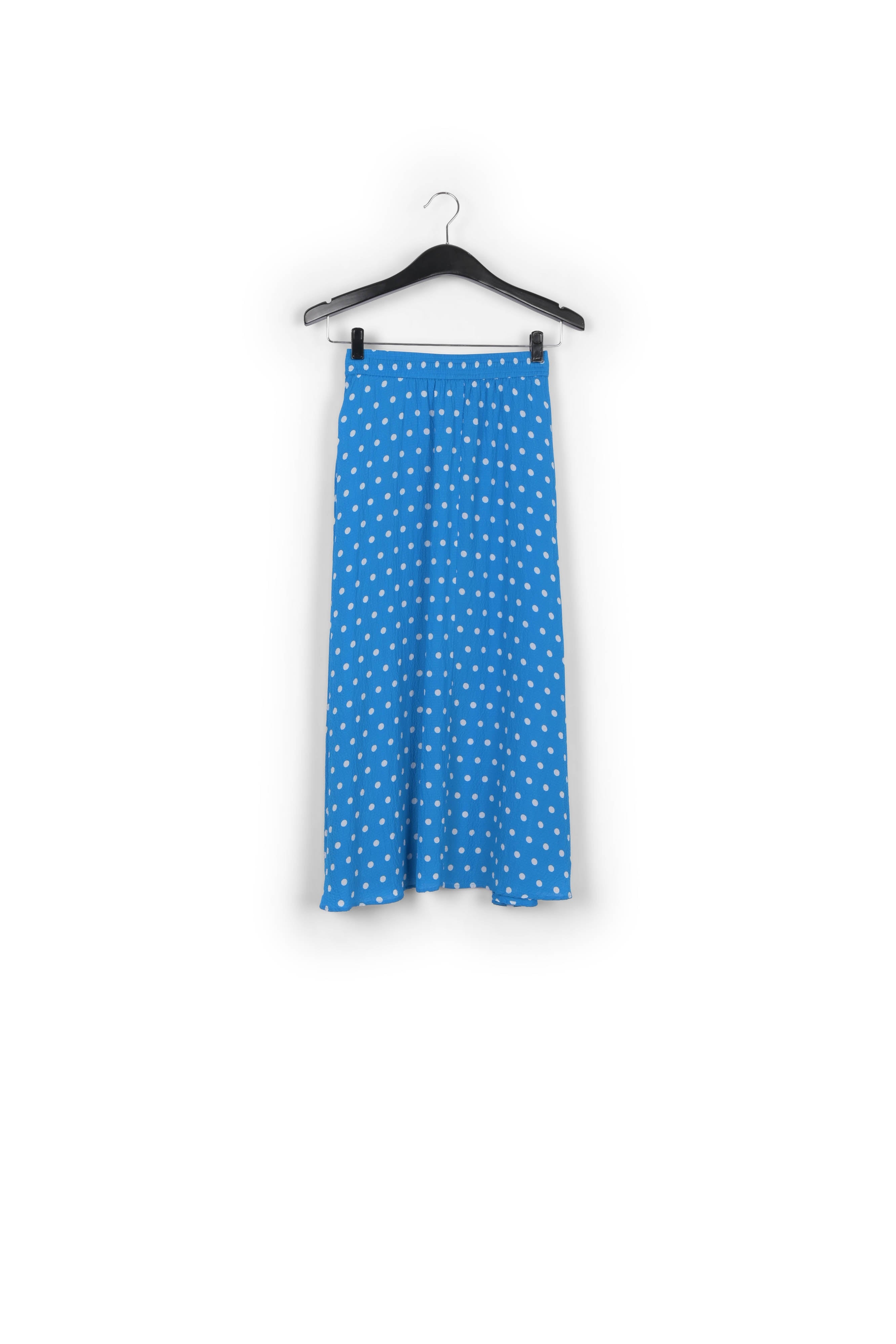 Blauwe midirok met witte stippen RE—SSENTIEL | Essentiel second hand
