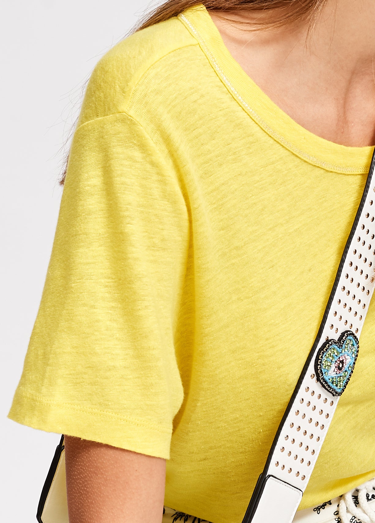 Yellow linen summer t-shirt RE—SSENTIEL | Essentiel second hand