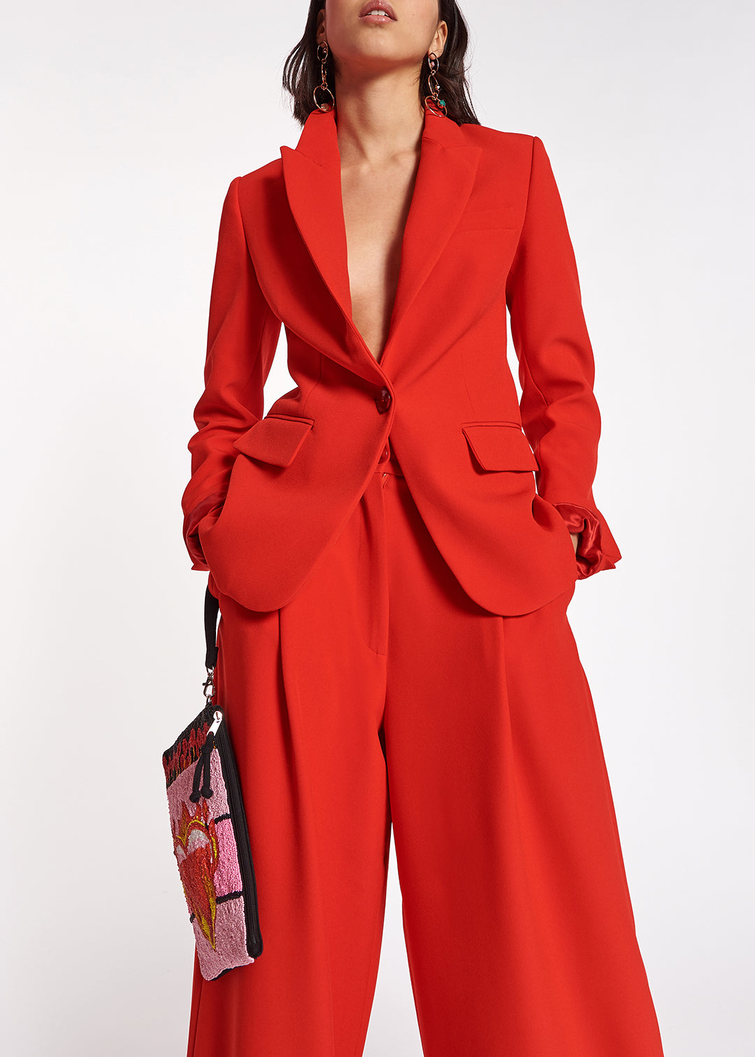 Veste rouge à  coupe ajustée RE—SSENTIEL | Essentiel second hand