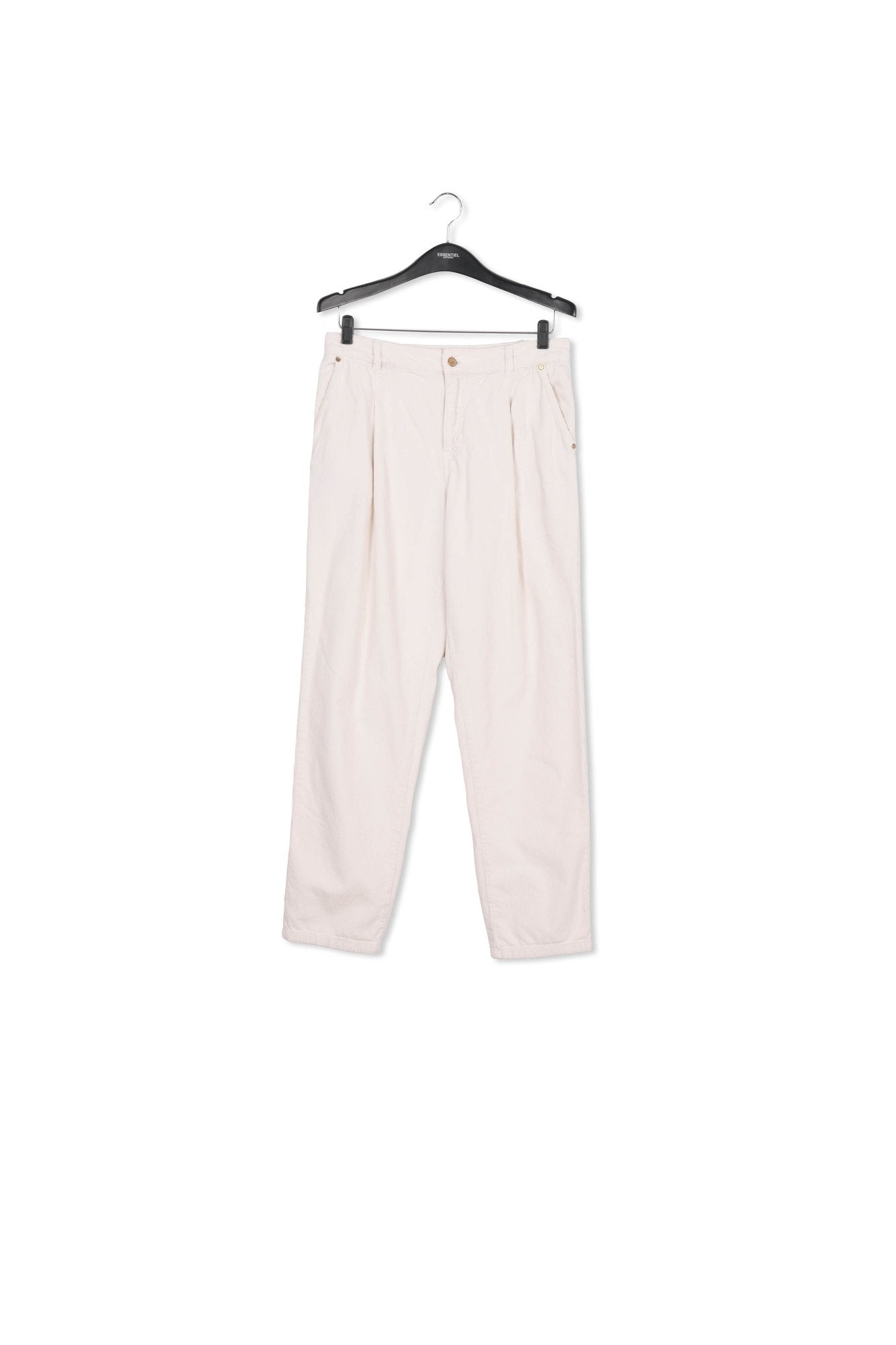 Off-white cotton-corduroy pants RE—SSENTIEL | Essentiel second hand