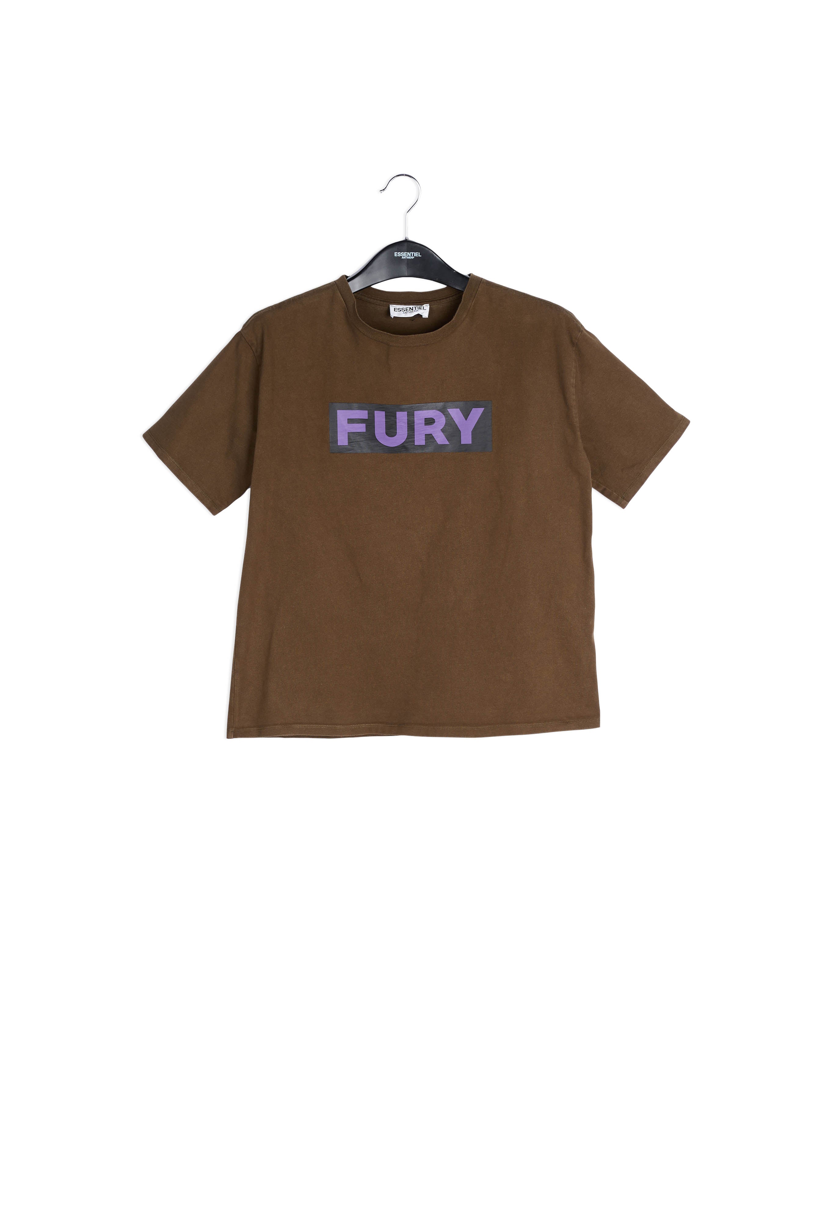 Brown cotton 'Fury' T-shirt RE—SSENTIEL | Essentiel second hand