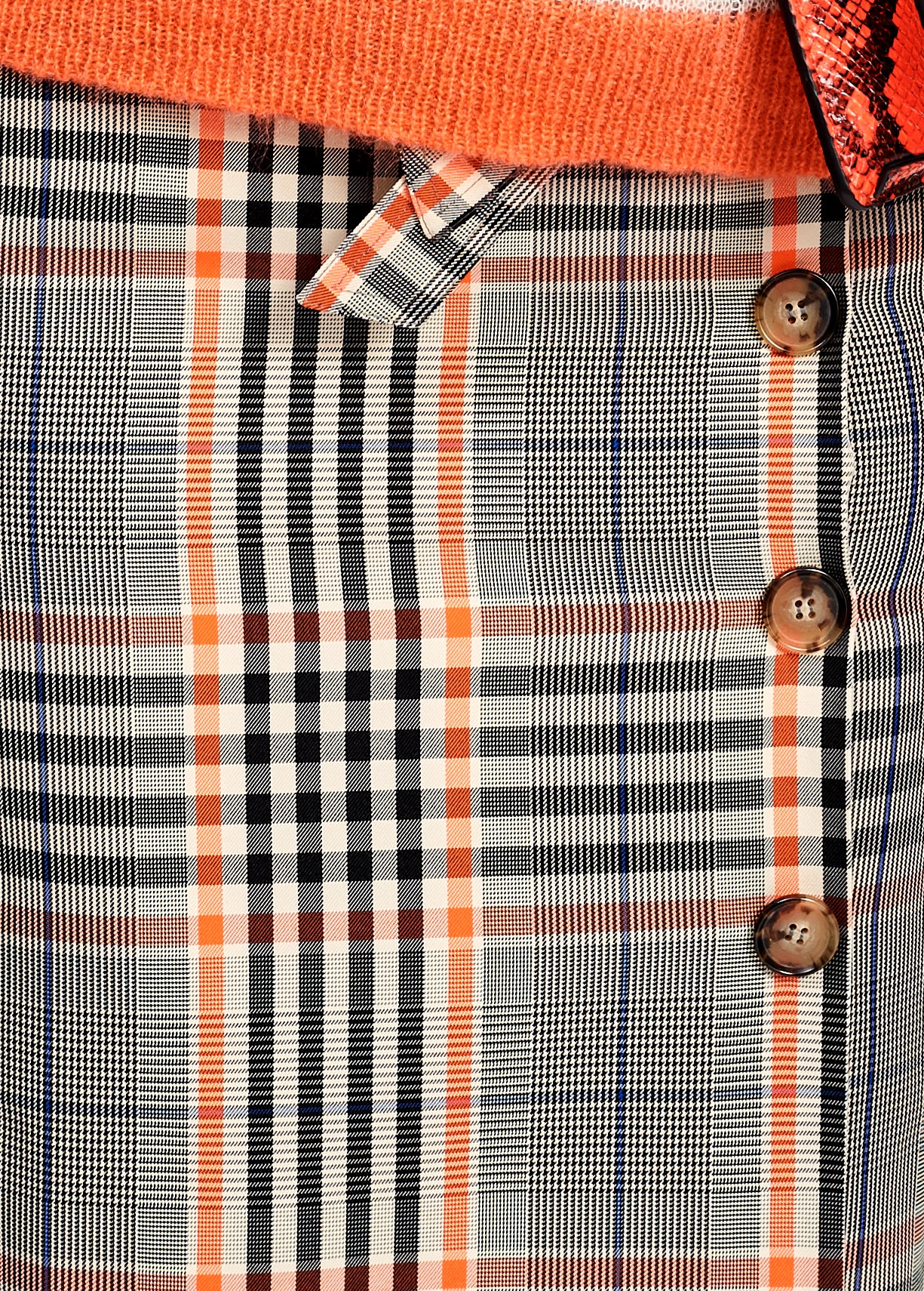 Black and orange plaid straight skirt RE—SSENTIEL | Essentiel second hand