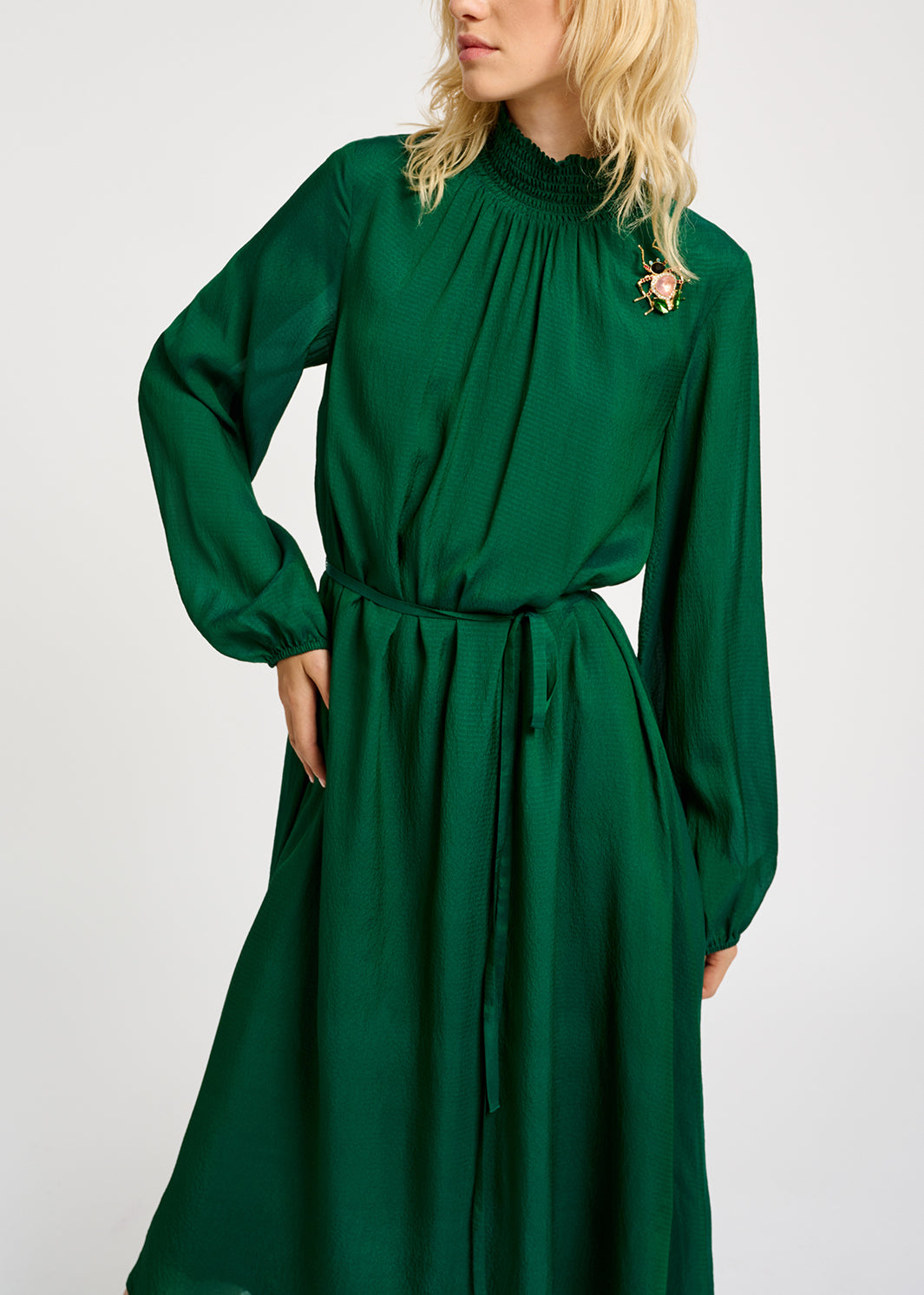 Robe midi vert foncé RE—SSENTIEL | Essentiel second hand
