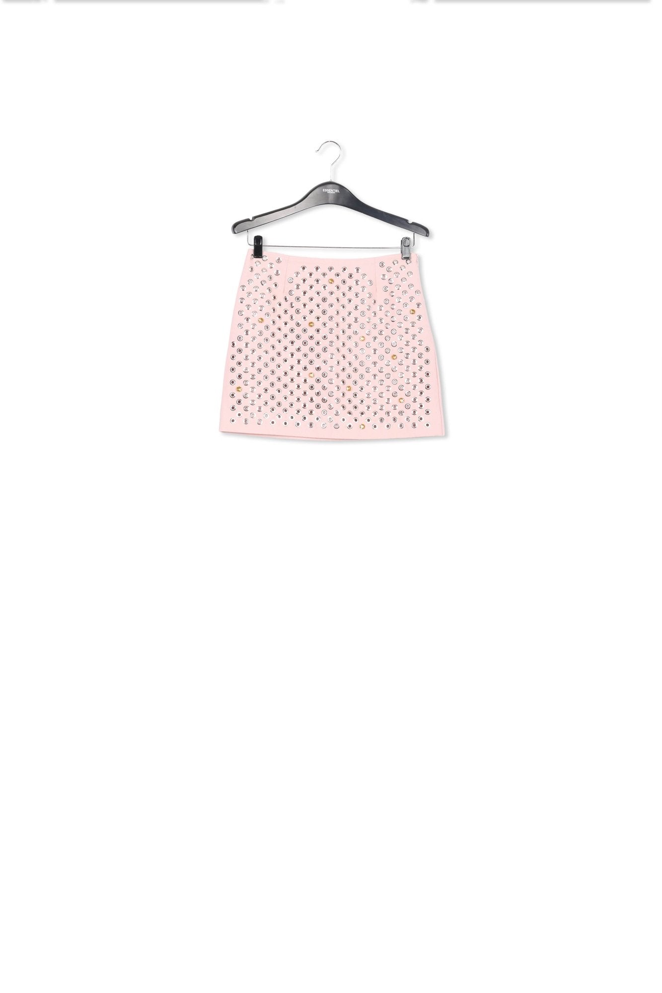Light pink cotton canvas mini skirt with embellishments RE—SSENTIEL | Essentiel second hand