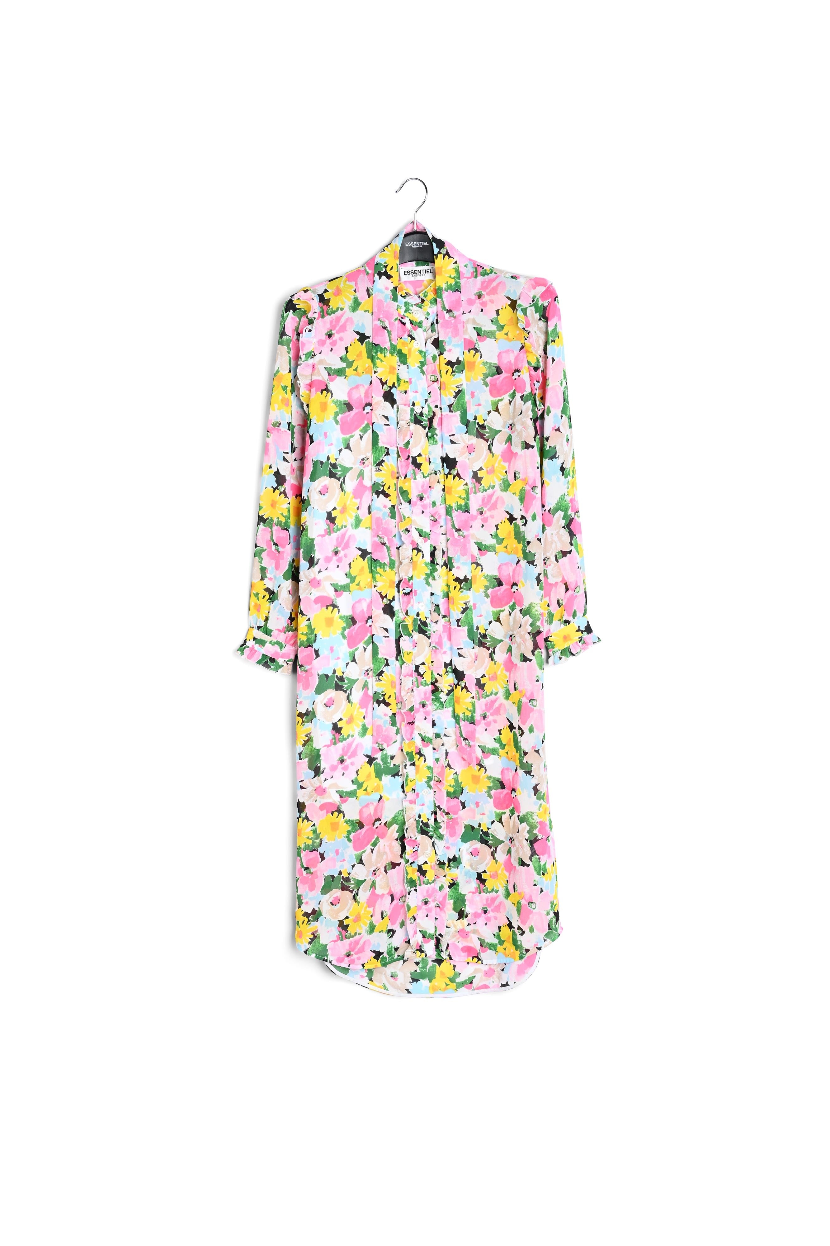 Colorful floral ruffle-detailed shirt dress RE—SSENTIEL | Essentiel second hand