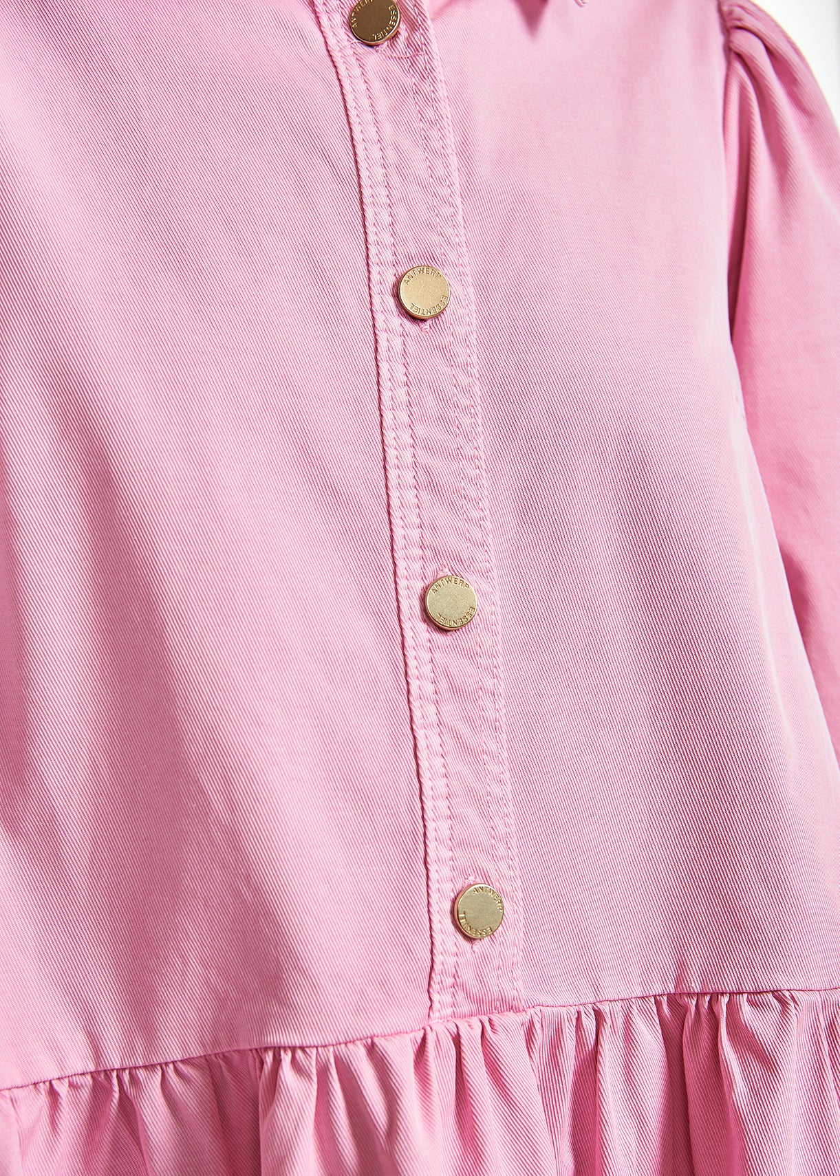 Pink denim A-line mini dress RE—SSENTIEL | Essentiel second hand