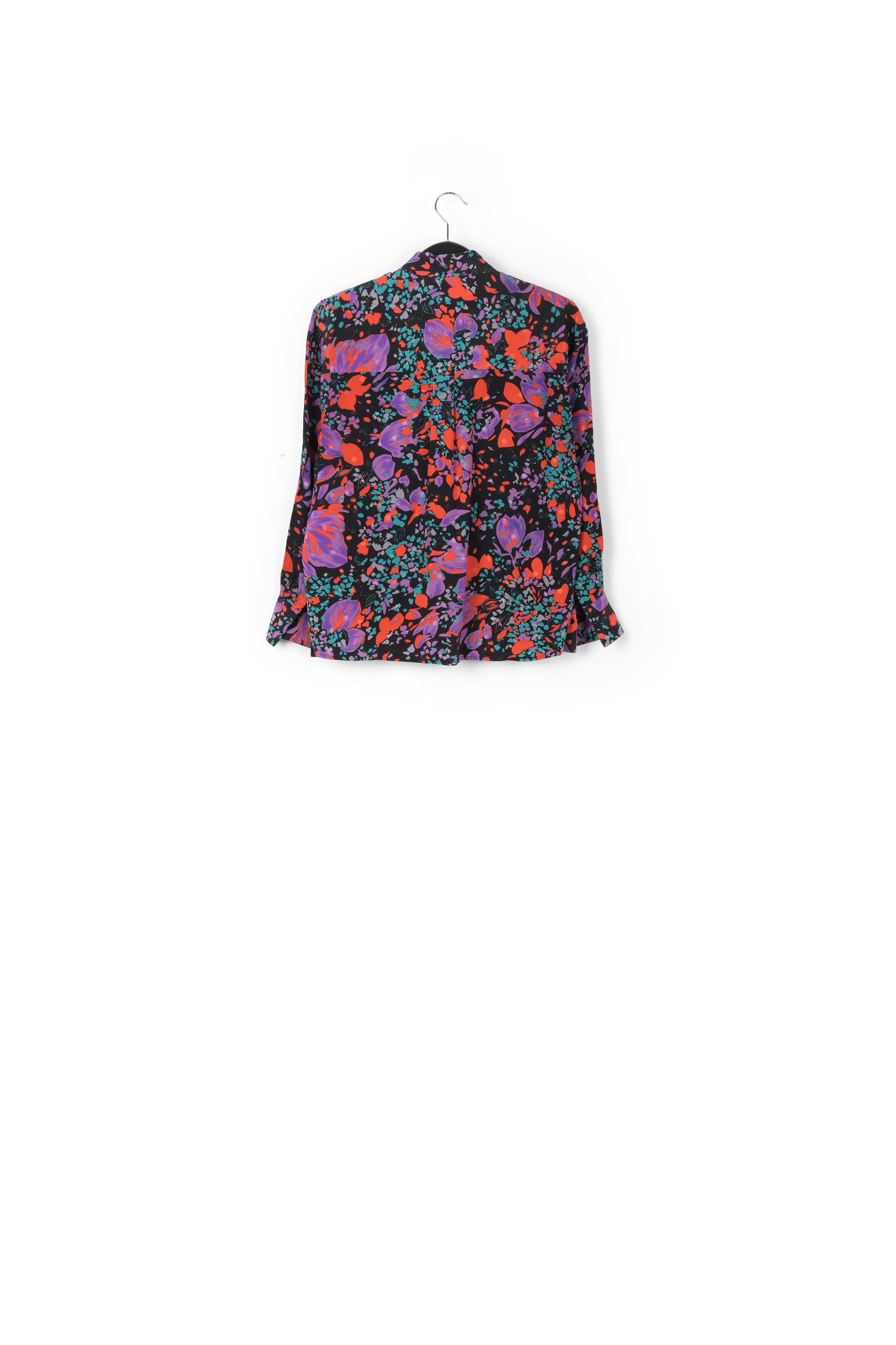 Black silk jacquard pussy-bow shirt RE—SSENTIEL | Essentiel second hand