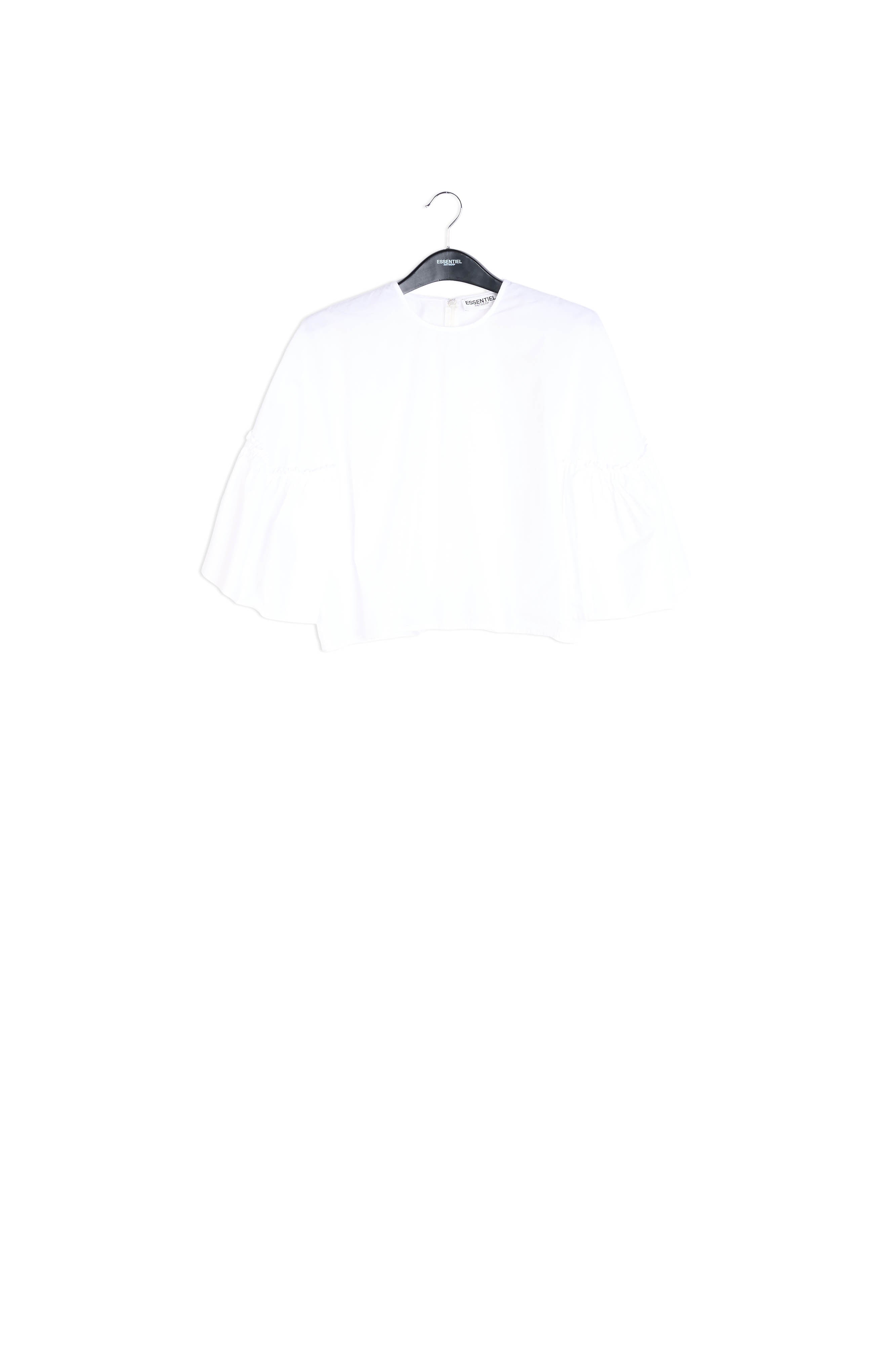 White cotton top with ruffled sleeves RE—SSENTIEL | Essentiel second hand