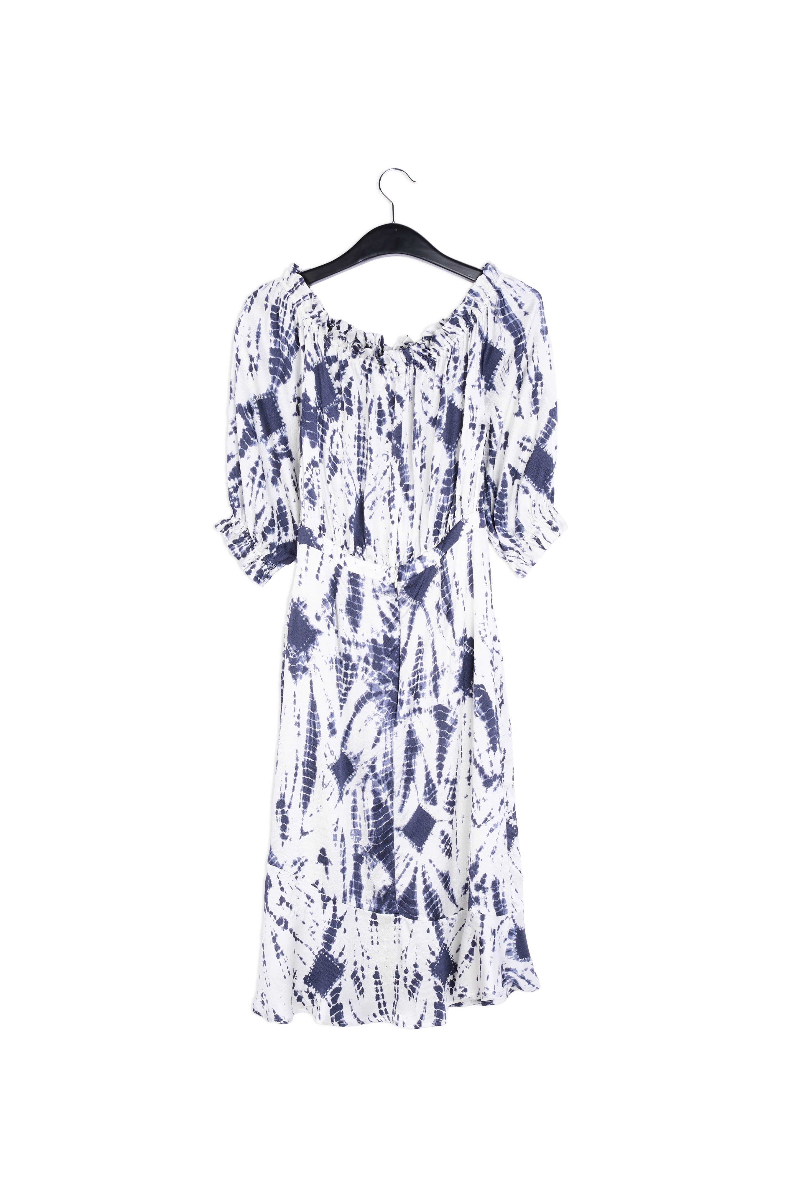 Robe en soie tie-dye blanc cassé et vert RE—SSENTIEL | Essentiel second hand