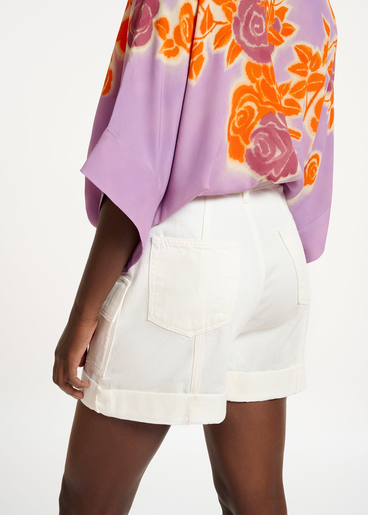 White denim cargo shorts RE—SSENTIEL | Essentiel second hand