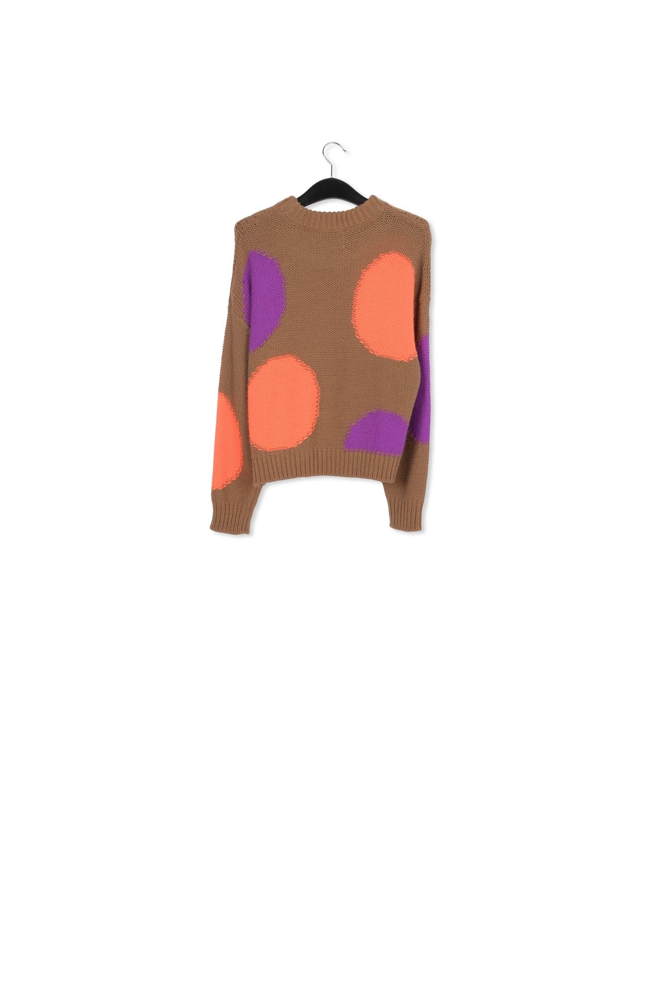 Camel, orange and purple intarsia-knitted sweater RE—SSENTIEL | Essentiel second hand